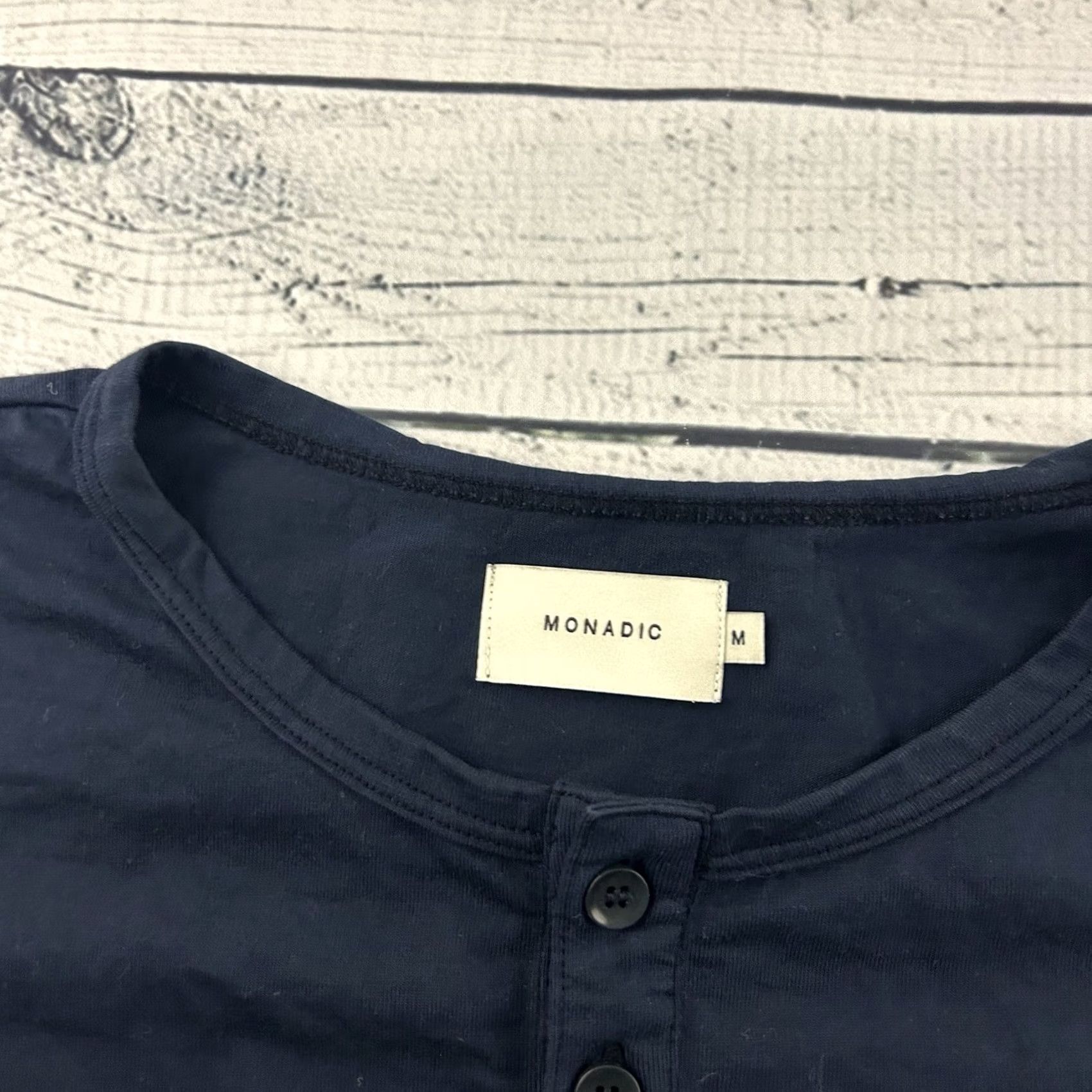 Vintage Monadic Long Sleeve Button-Up Henley Shirt Men's M Blue Made in LA Size US M / EU 48-50 / 2 - 2 Thumbnail
