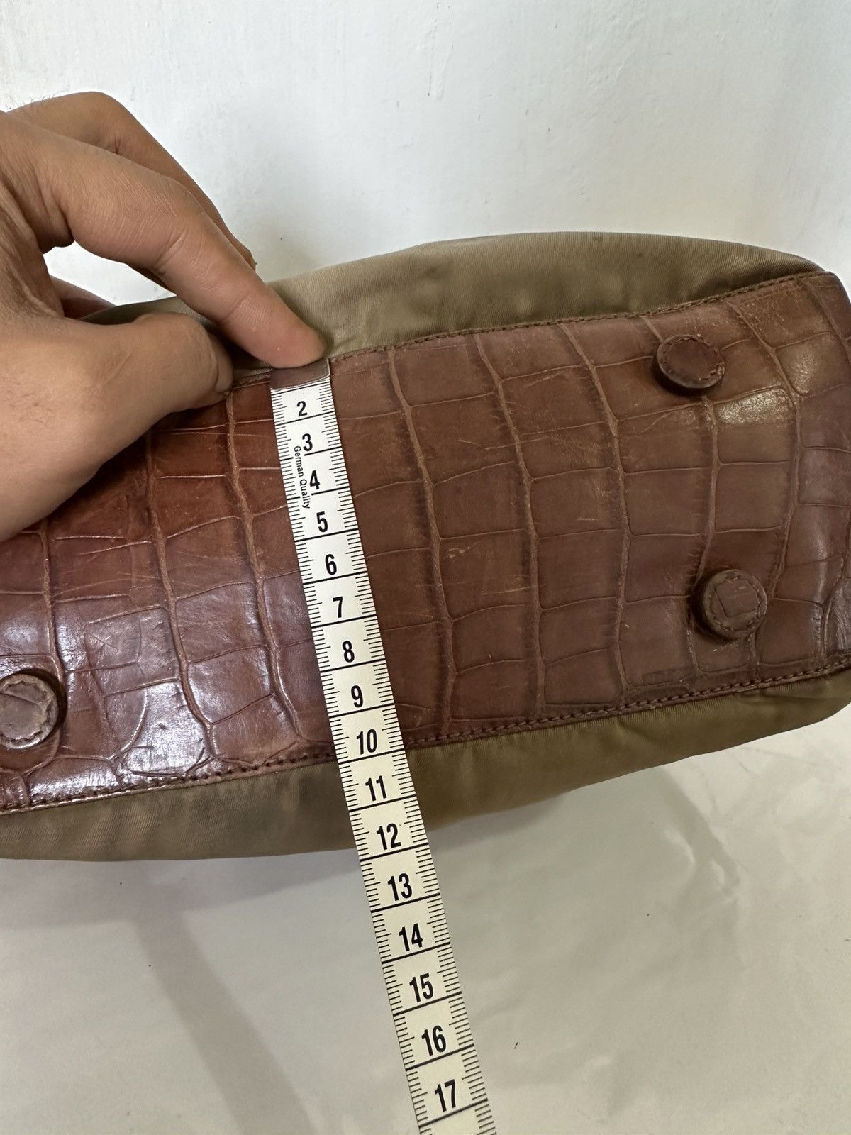 Prada Vintage Prada Handbag Croco Leather and Nylon Tessuto bag Size ONE SIZE - 18 Thumbnail