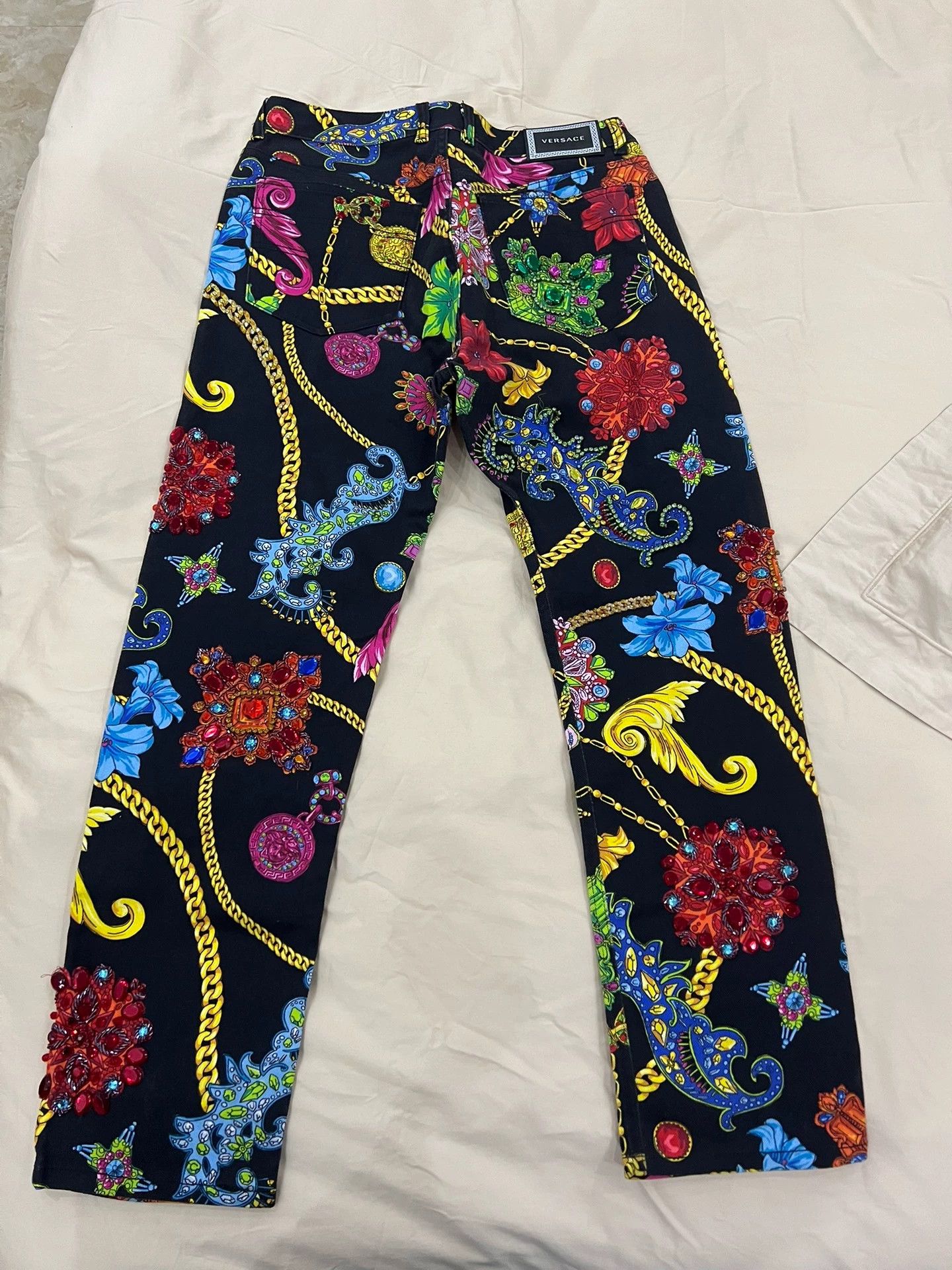 Versace Versace Runway Super Sparkle Full Logo Pants Size US 32 / EU 48 - 7 Thumbnail