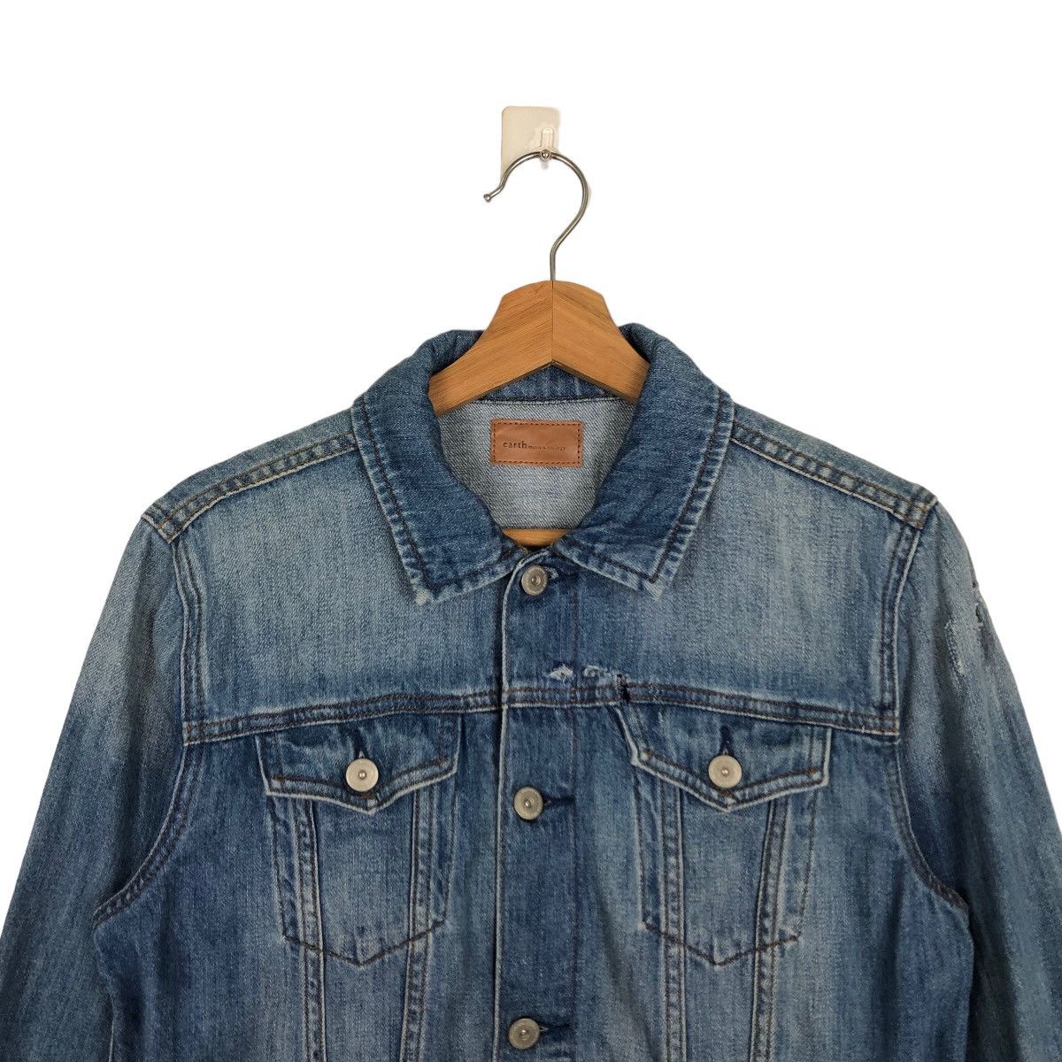 Japanese Brand EARTH MUSIC & ECOLOGY DENIM TRUCKER JACKET ISSEY MIYAKE Size M / US 6-8 / IT 42-44 - 2 Thumbnail