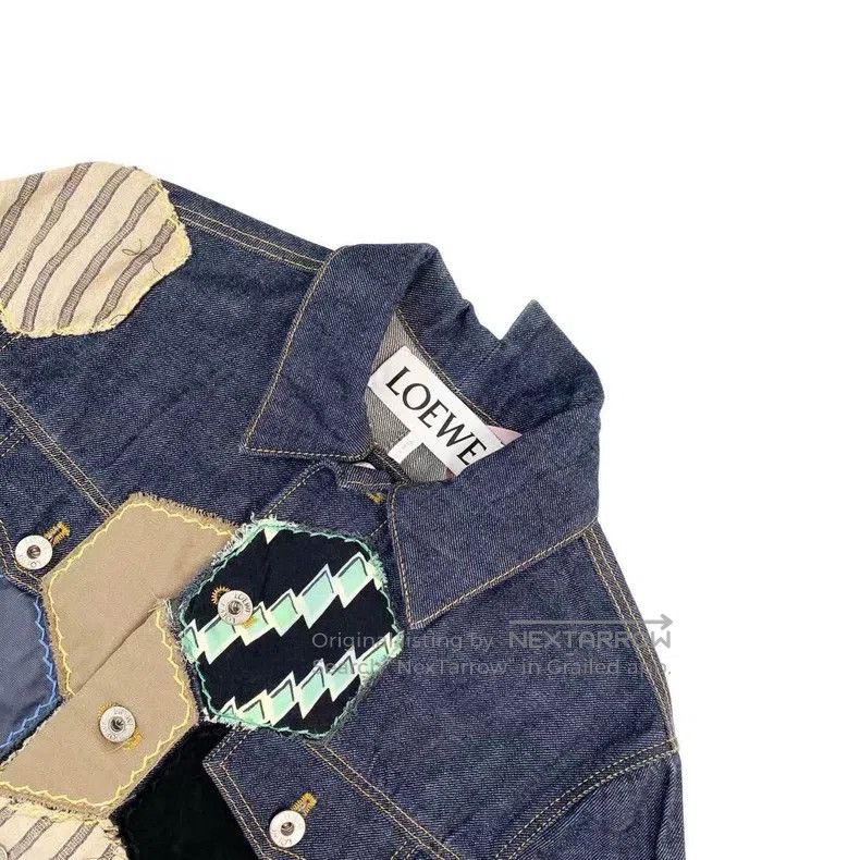 Loewe Loewe Cotton Asymmetric Patchwork Short Denim Jacket Size XXS / US 00 / IT 34 - 3 Thumbnail