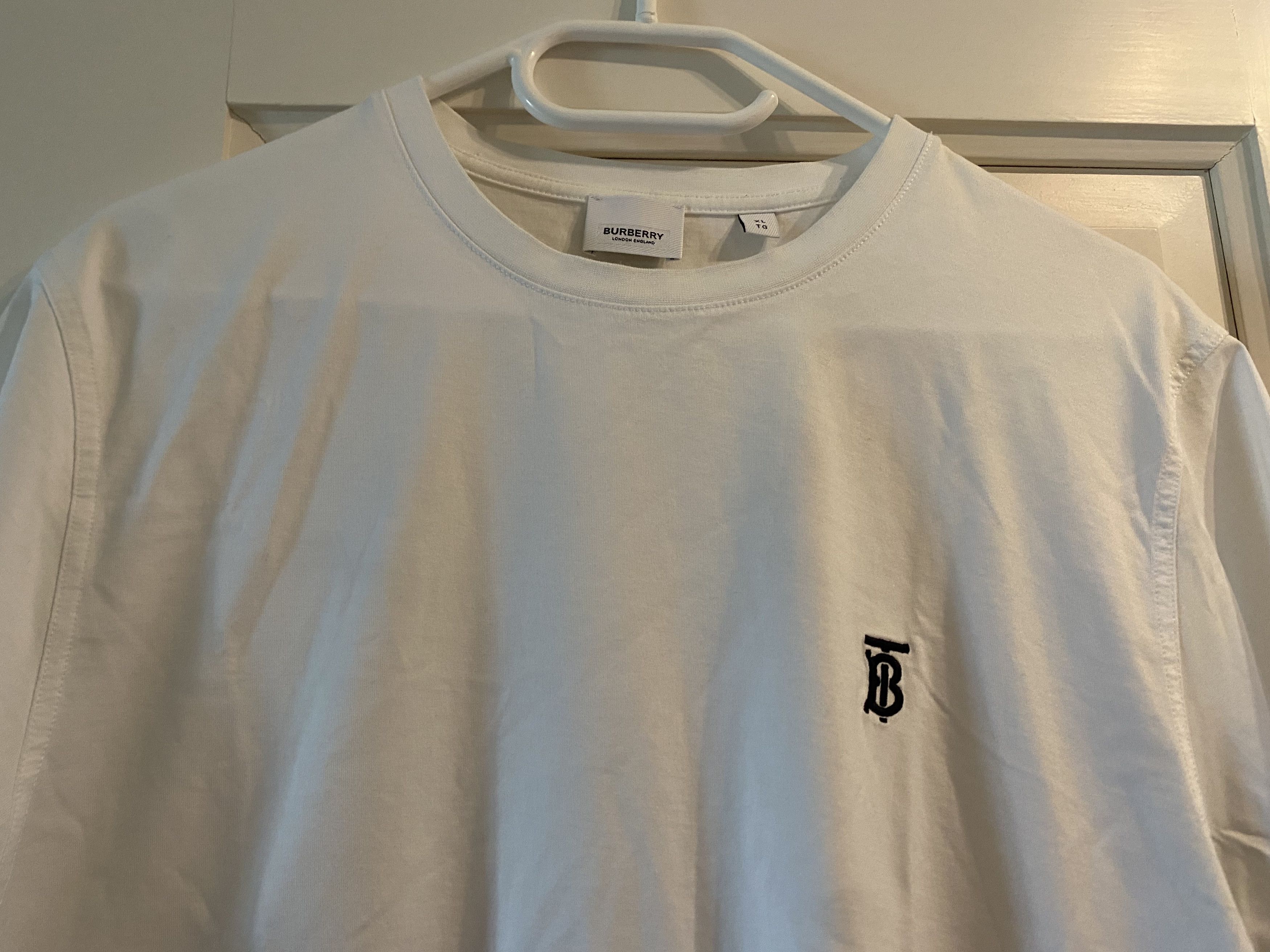 image of Burberry Tee Parker Tb Logo T-Shirt in White, Men's (Size XL)