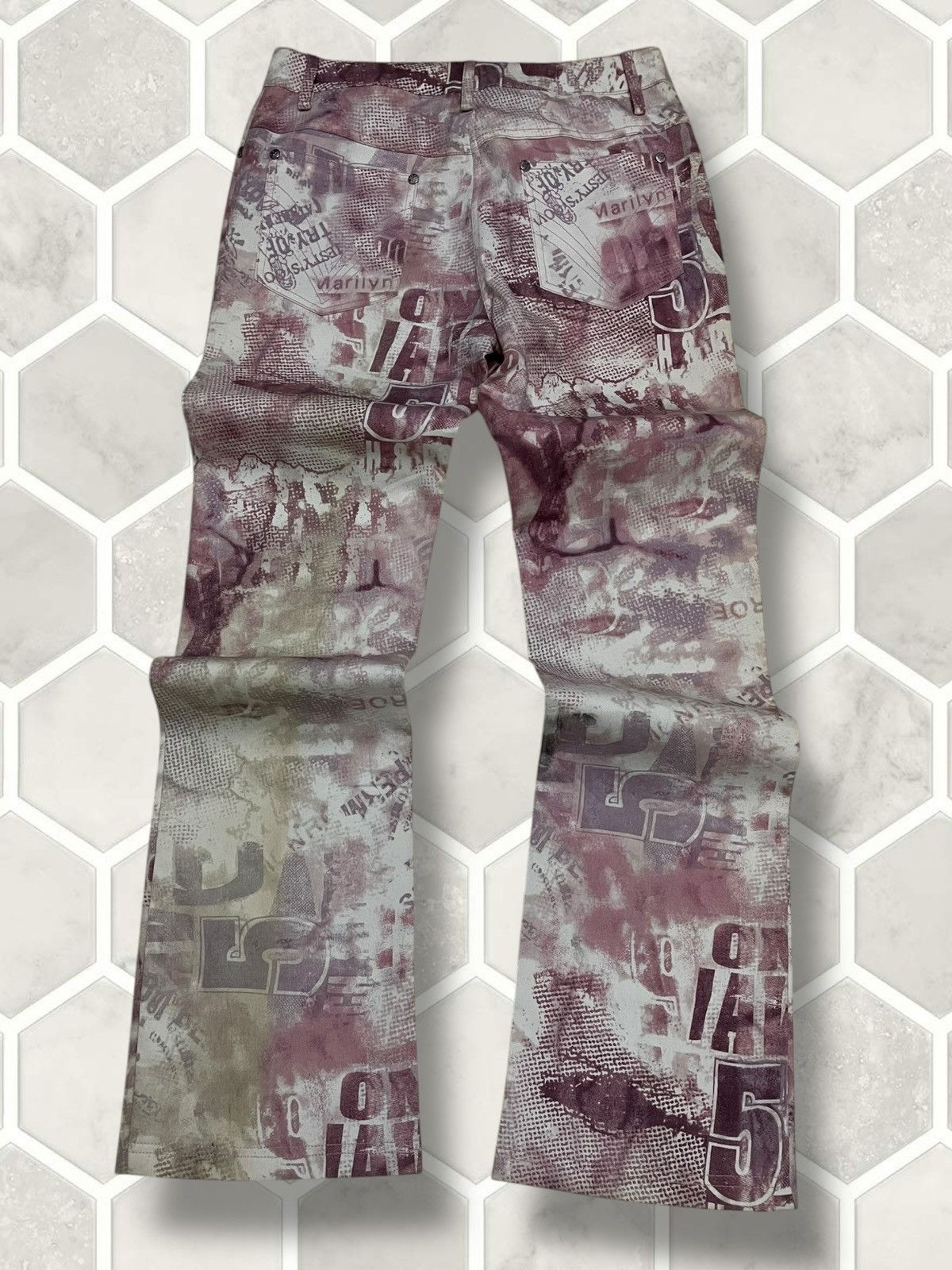 Hysteric Glamour Vintage 1990s Ghole Paris Maryline Monroe Fullprint Pant Size US 26 / EU 42 - 8 Thumbnail