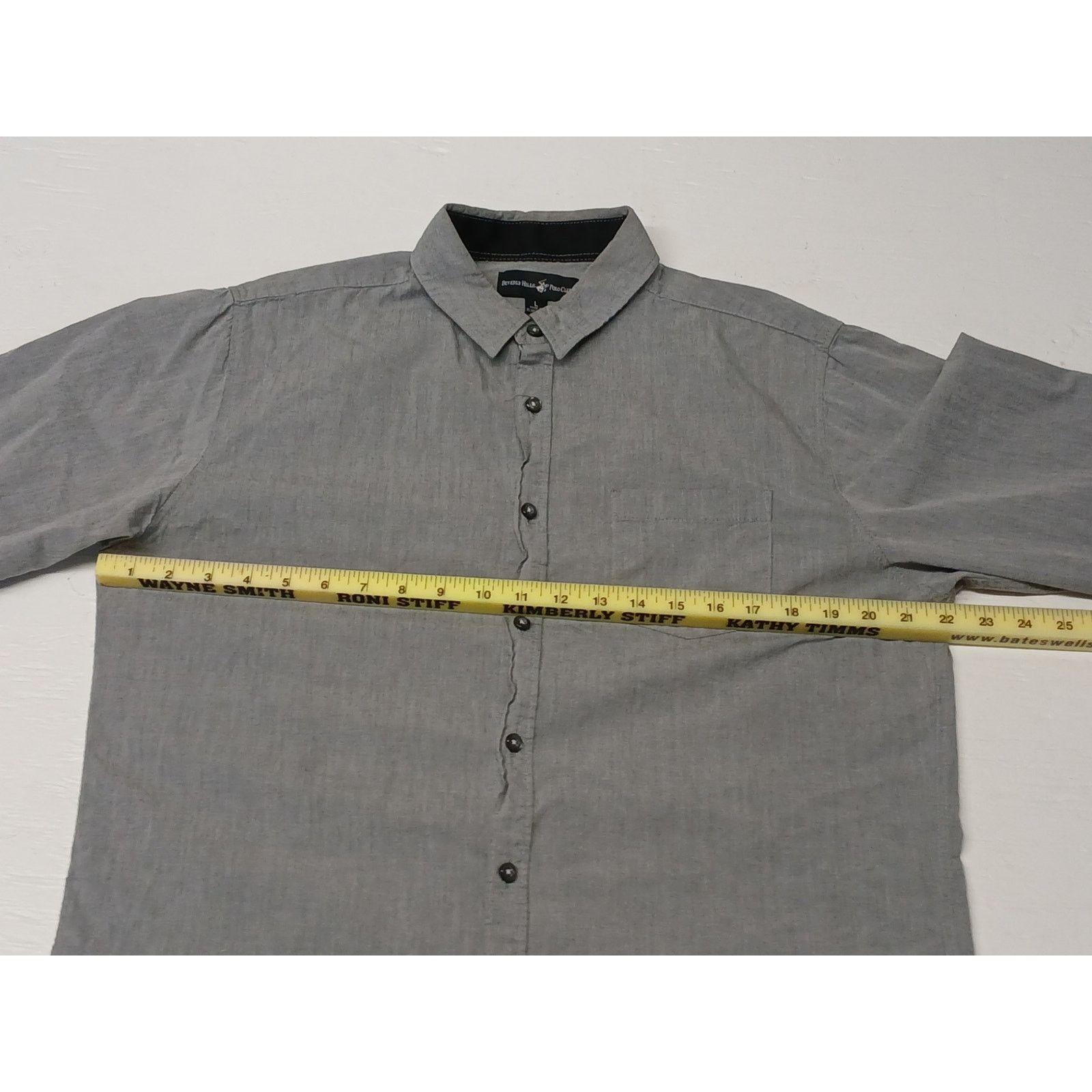 Polo Ralph Lauren Beverly Hills Polo Club (Large) Gray Long Button Shirt Size US L / EU 52-54 / 3 - 3 Thumbnail