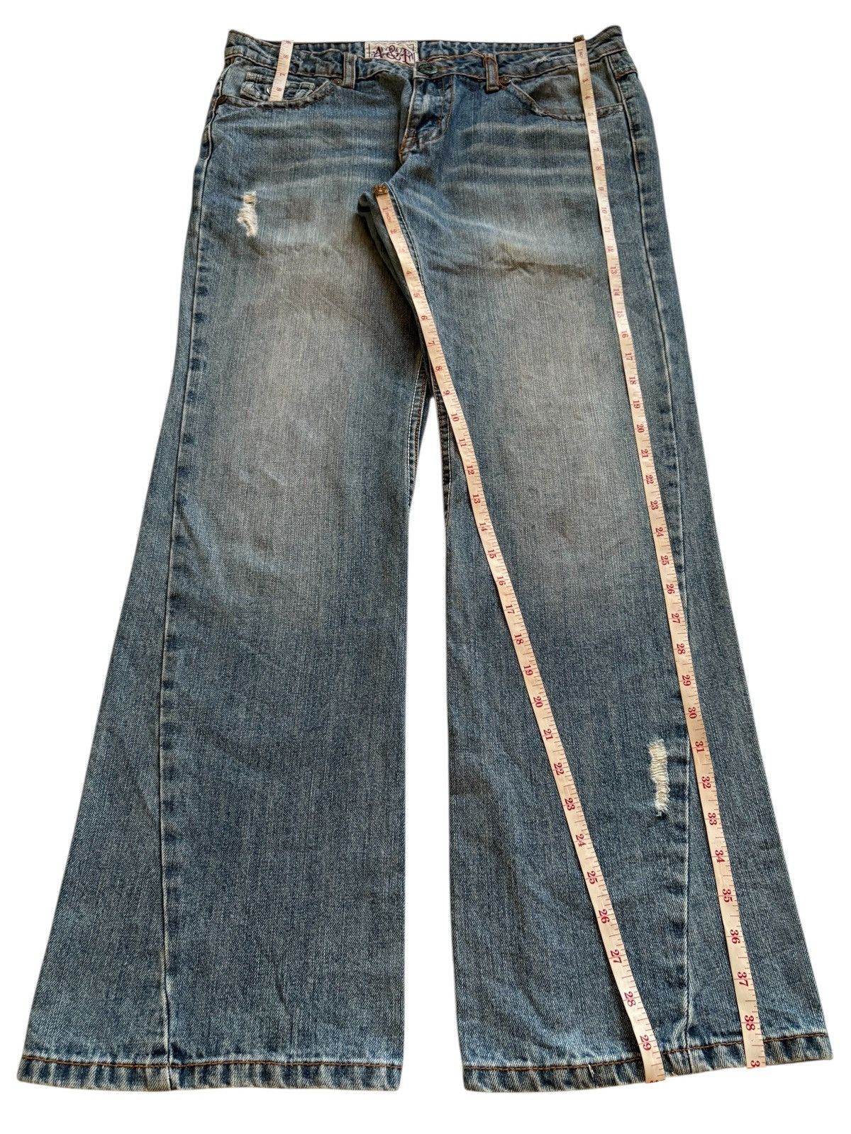 Japanese Brand × Tornado Mart Vintage Japanese Brand Mud Wash Distressed Ripped Flare Jean Size US 32 / EU 48 - 13 Thumbnail