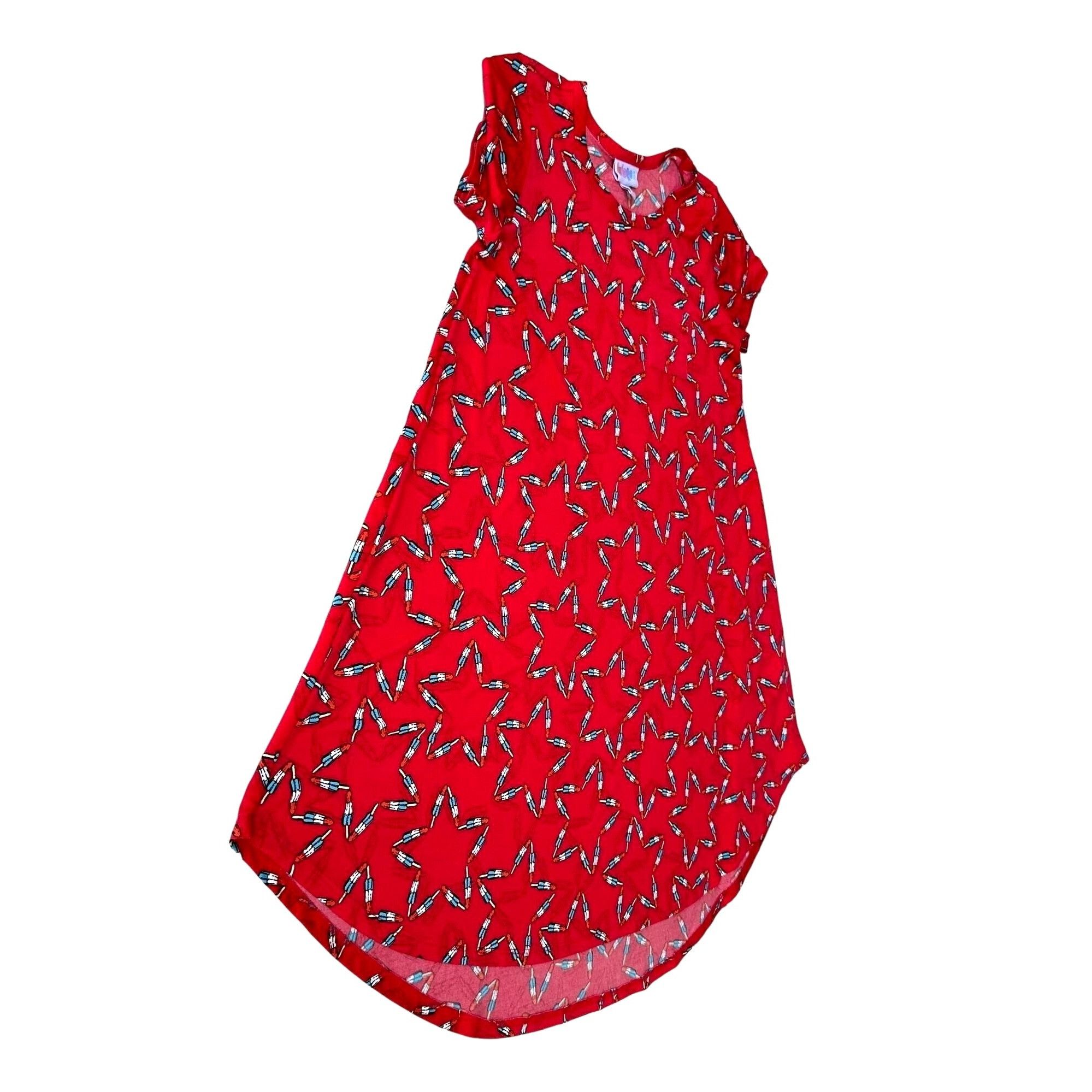 Other NWOT LulaRoe Irma Stars Popsicles Top 10 Red Hi Low Patr Size L / US 10 / IT 46 - 9 Thumbnail