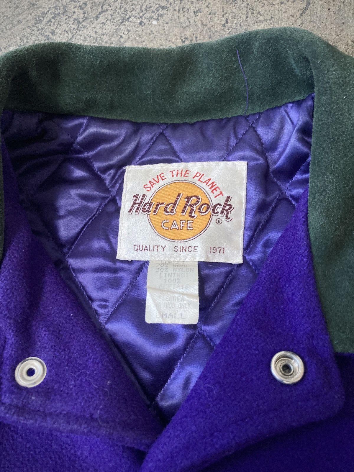 Hard Rock Cafe × Vintage Vintage 90s Hard Rock Café Leather & Wool Jacket Size US M / EU 48-50 / 2 - 9 Thumbnail