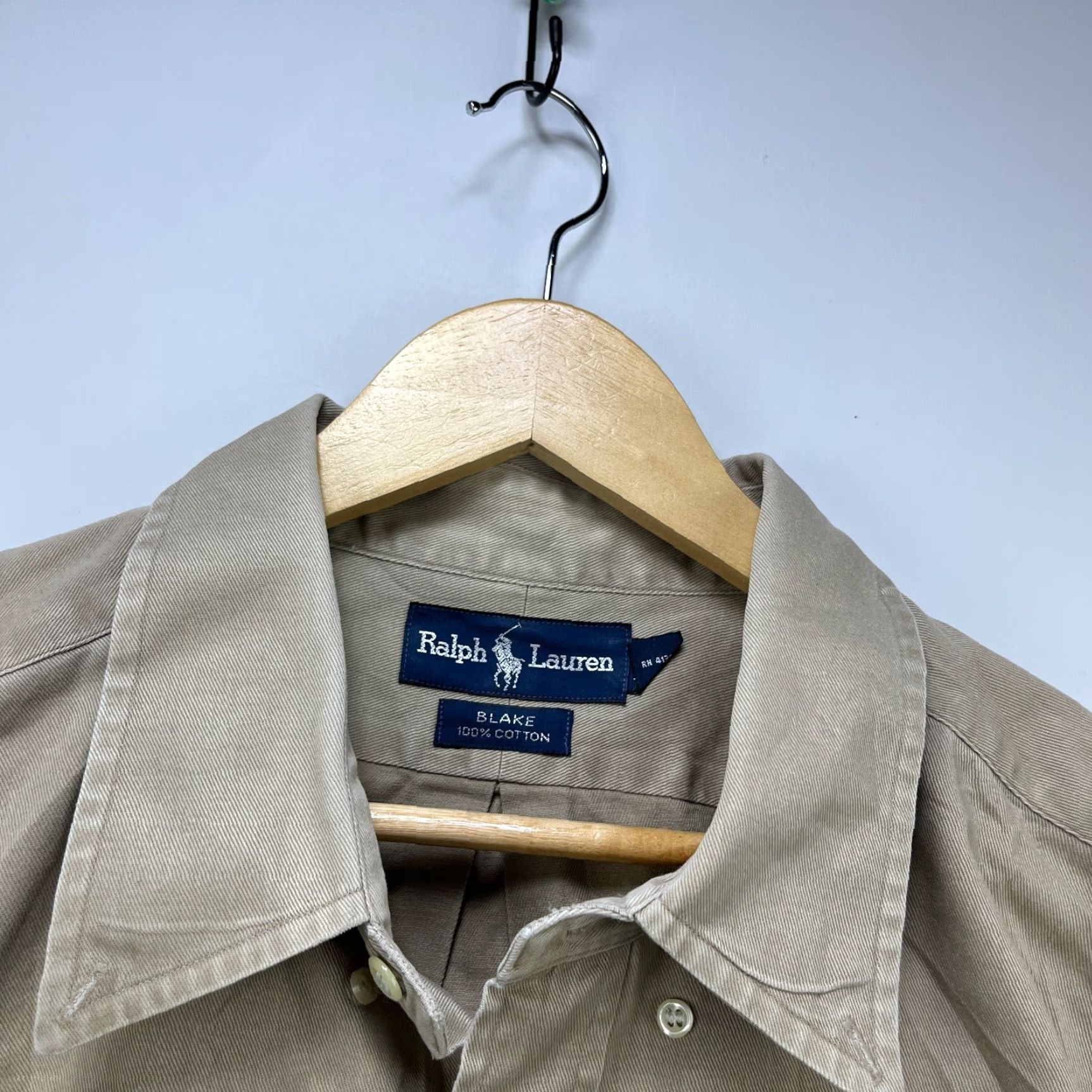 Polo Ralph Lauren **VINTAGE 90s Polo Ralph Lauren XL Beige Button-Up Long Sleeve Shirt** User: Vintage 90s Polo Ralph Lauren XL Beige Button-Up Long Sleeve Shirt Size US XXL / EU 58 / 5 - 4 Thumbnail
