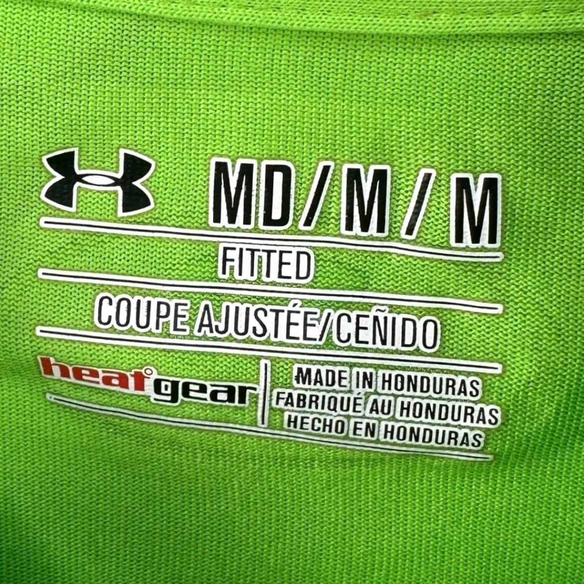 Under Armour Under Armour Heat Gear T-Shirt Graphic Tee Men Medium Neon Green Fitted Athletic Size US M / EU 48-50 / 2 - 4 Thumbnail