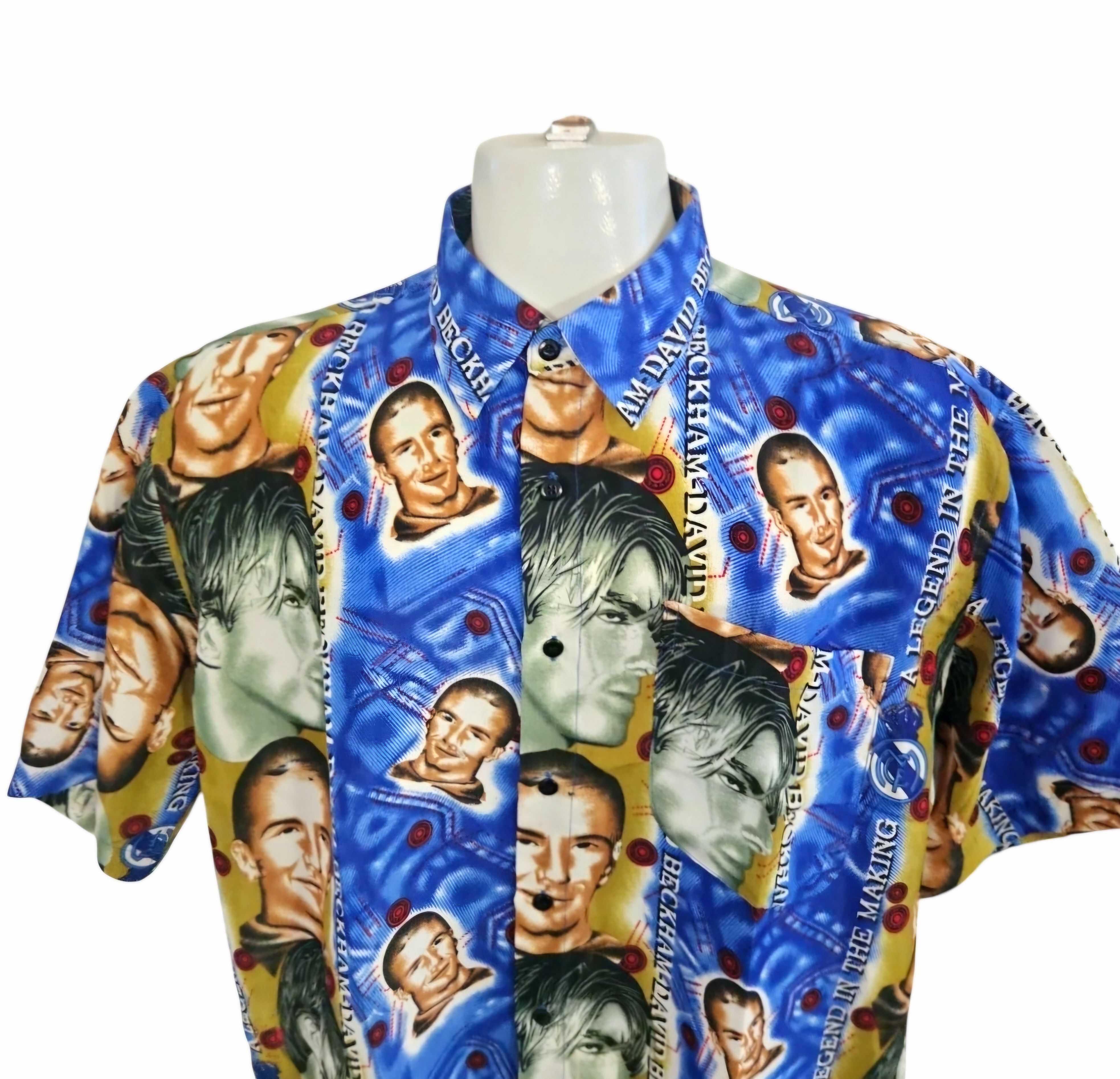 Vintage Vintage David Beckham Real Madrid HEADS ALL OVER PRINT AOP Size US XL / EU 56 / 4 - 2 Thumbnail