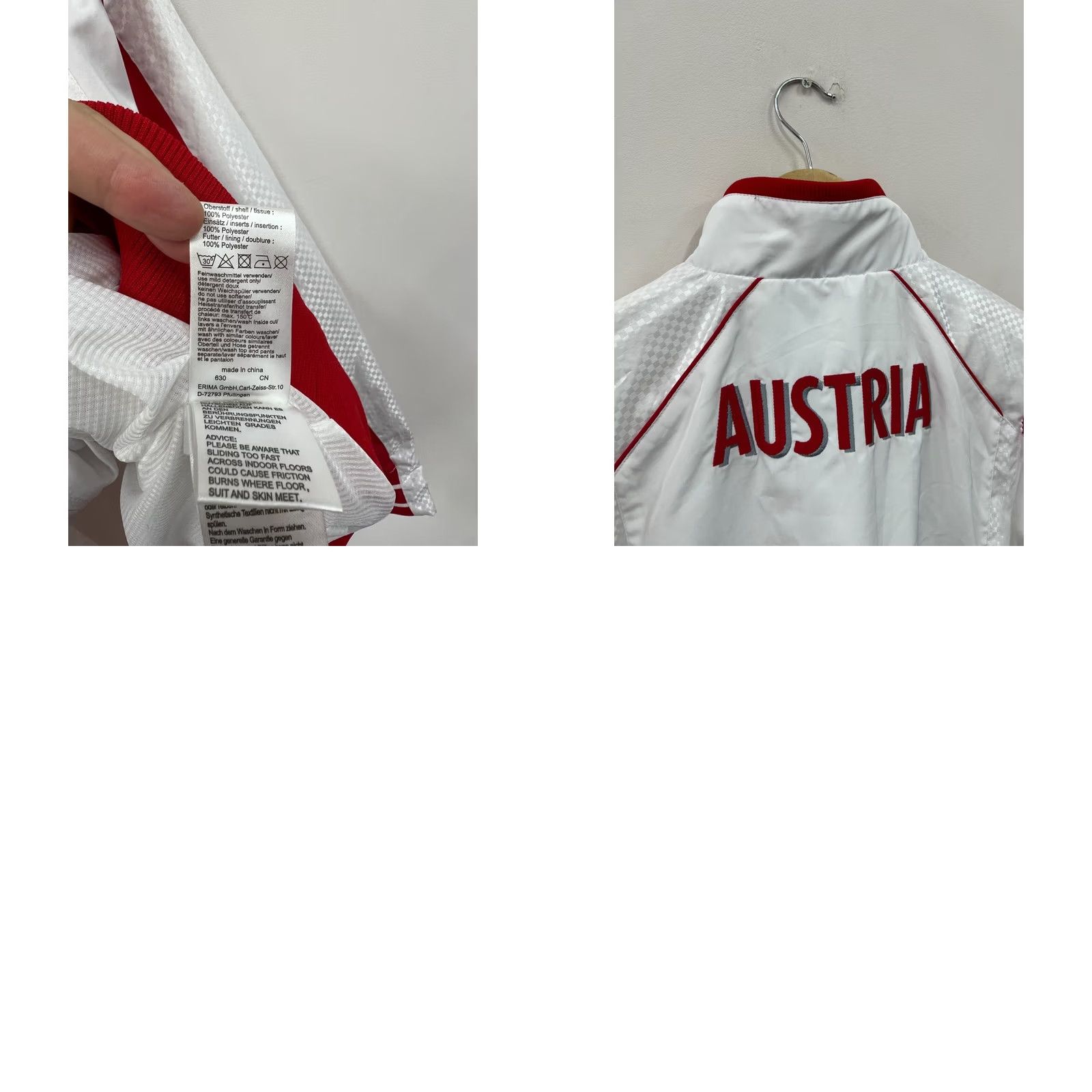 Erima ERIMA Austria Olympic Team Track Jacket Women M White 100% Polyester Zip Long Sleeve Activewear Shirt Womens Jacket Size M / US 6-8 / IT 42-44 - 8 Thumbnail