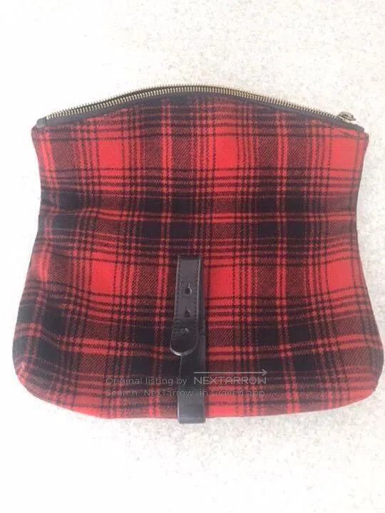 RRL Ralph Lauren Ralph Lauren RRL Plaid Wool Leather Clutch. Size ONE SIZE - 8 Thumbnail