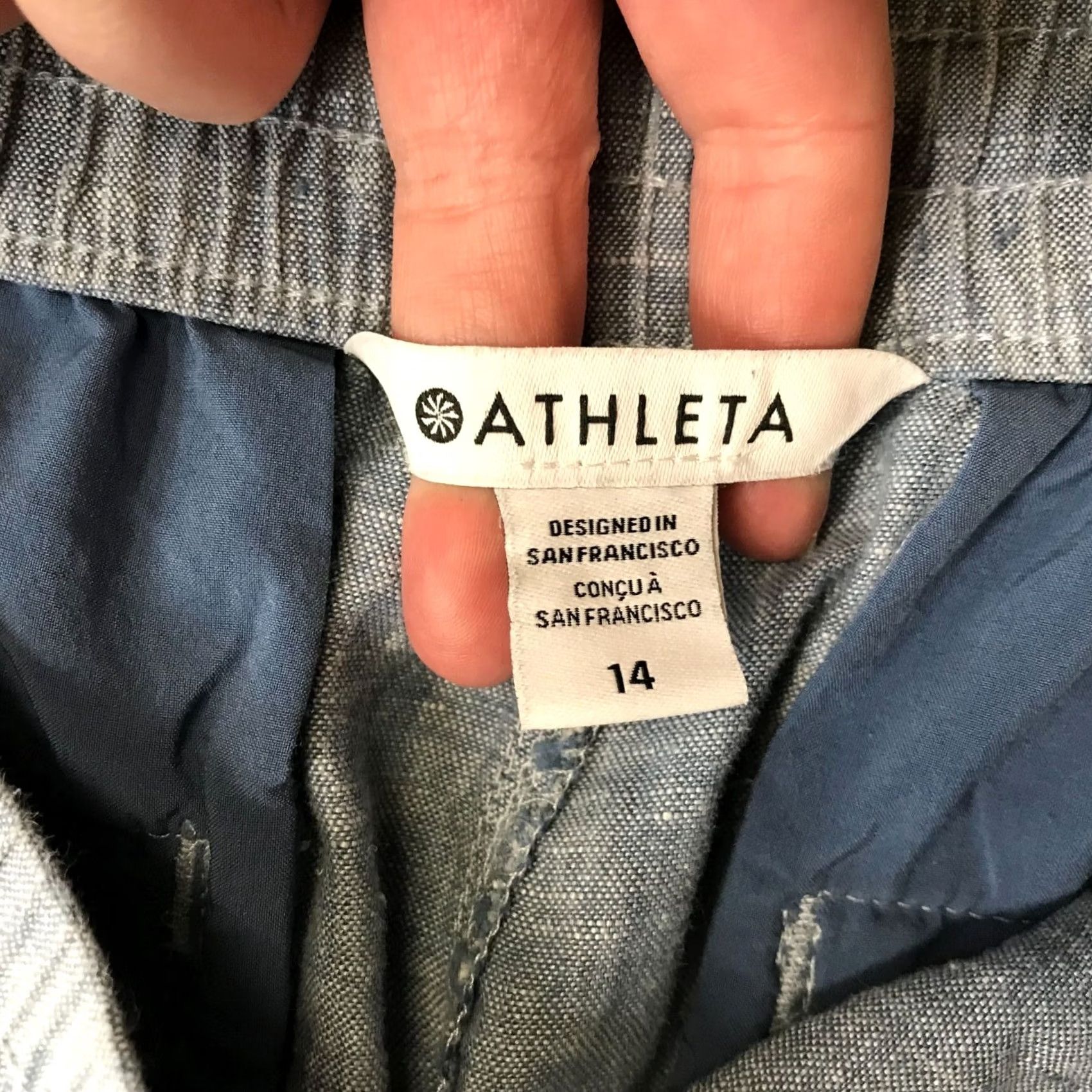 Athleta Athleta Women's 14 Blue Linen Jogger Pant Drawstring Waist Size 36" / US 14 / IT 50 - 7 Thumbnail