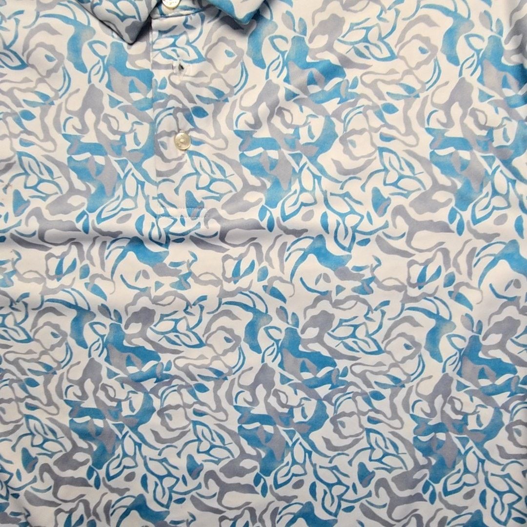 Hogan Ben Hogan Performance Polo XL Blue Gray Abstract Print Shirt Size US XL / EU 56 / 4 - 3 Thumbnail