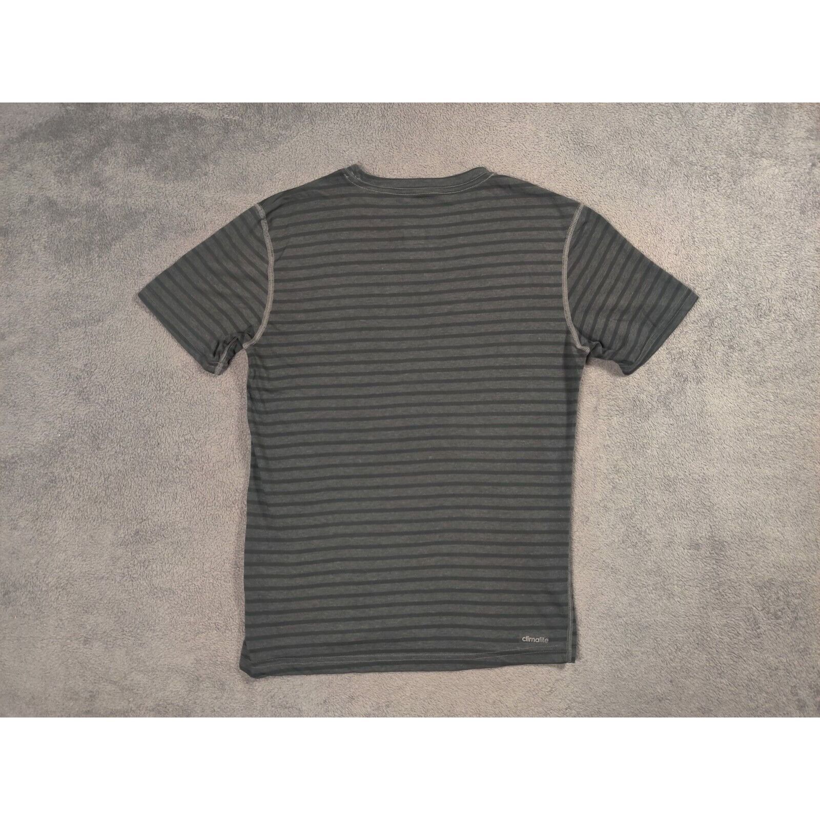 Adidas Adidas Shirt Adult Mens Small Gray Striped Spell Out Logo Size US S / EU 44-46 / 1 - 6 Thumbnail