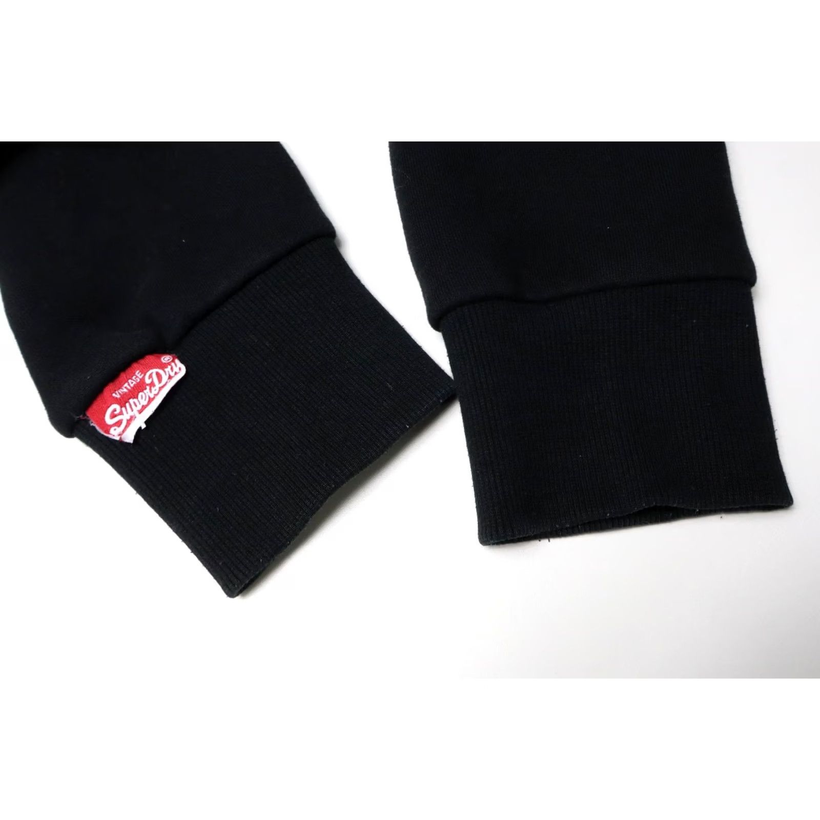 Superdry SUPERDRY Hoodie Men's LARGE Black Kangaroo Pocket Logo Hooded Cotton Blend Size US L / EU 52-54 / 3 - 5 Thumbnail