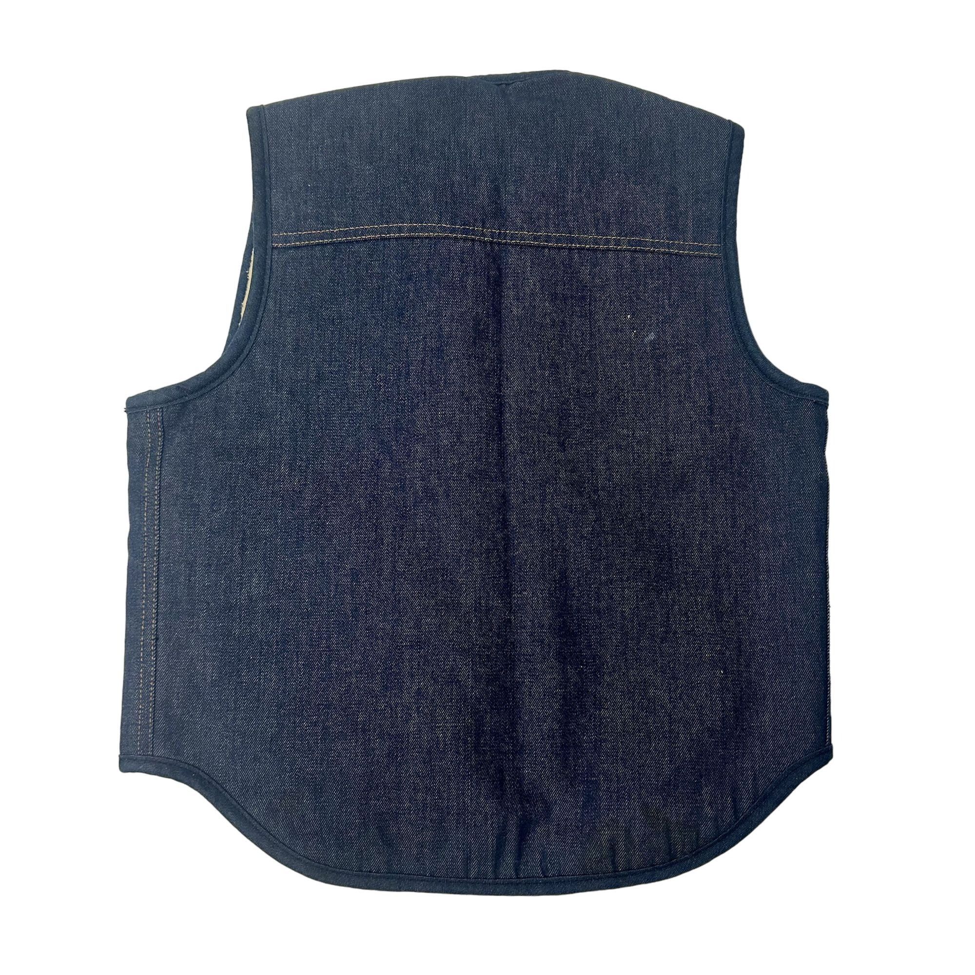 Sears Vtg Sears Indigo Blue Jean Waistcoat Denim SHERPA Vest Size US M / EU 48-50 / 2 - 2 Thumbnail