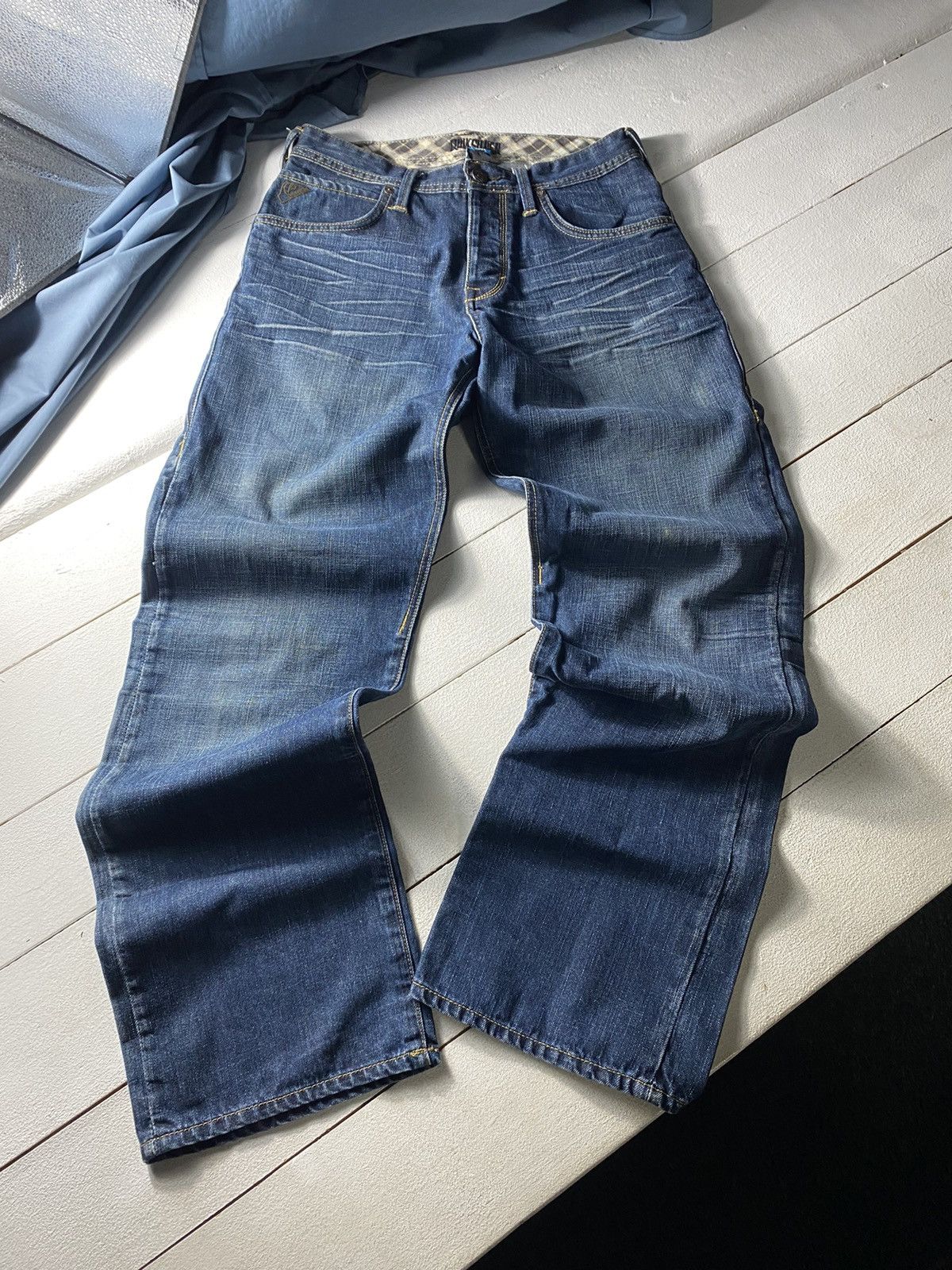 Billabong × Quiksilver × Rip Curl 💢90s Quicksilver Baggy Loose Fit Blue Denim Pants Mens Surf Size US 31 - 6 Thumbnail