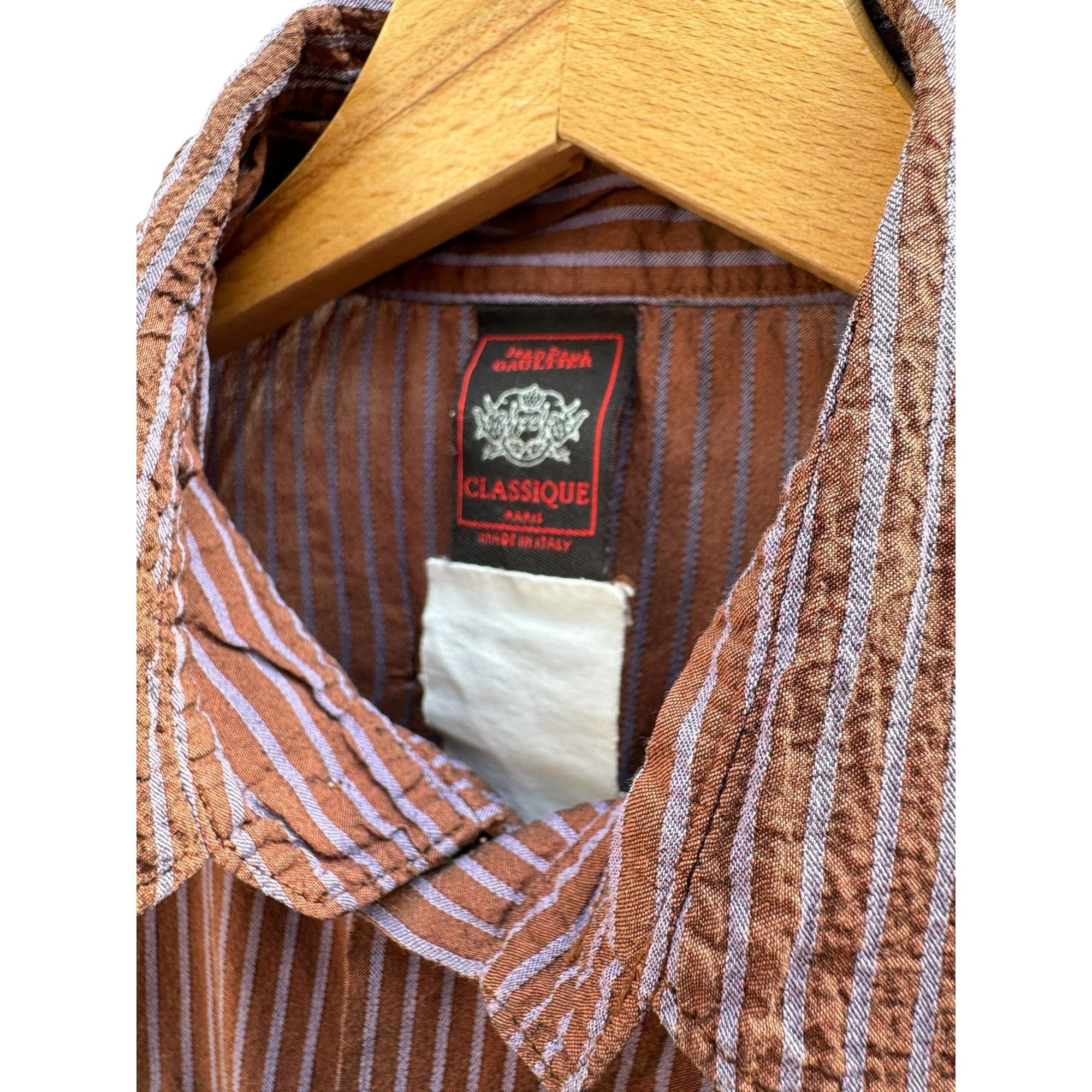 Jean Paul Gaultier Jean Paul Gaultier Vintage Striped Button-Up Shirt Size Men’ Size US S / EU 44-46 / 1 - 5 Thumbnail