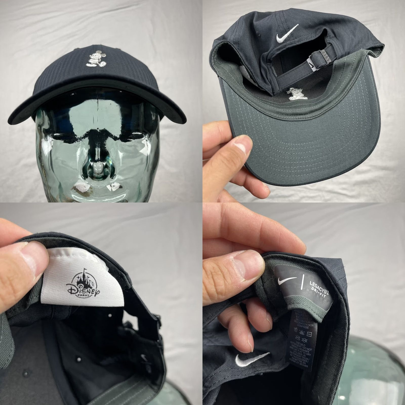 Nike Nike Mickey Mouse Hat Cap Mens Adjustable Black Legacy91 Dri Fit Disney Parks Baseball Cap Size ONE SIZE - 8 Thumbnail