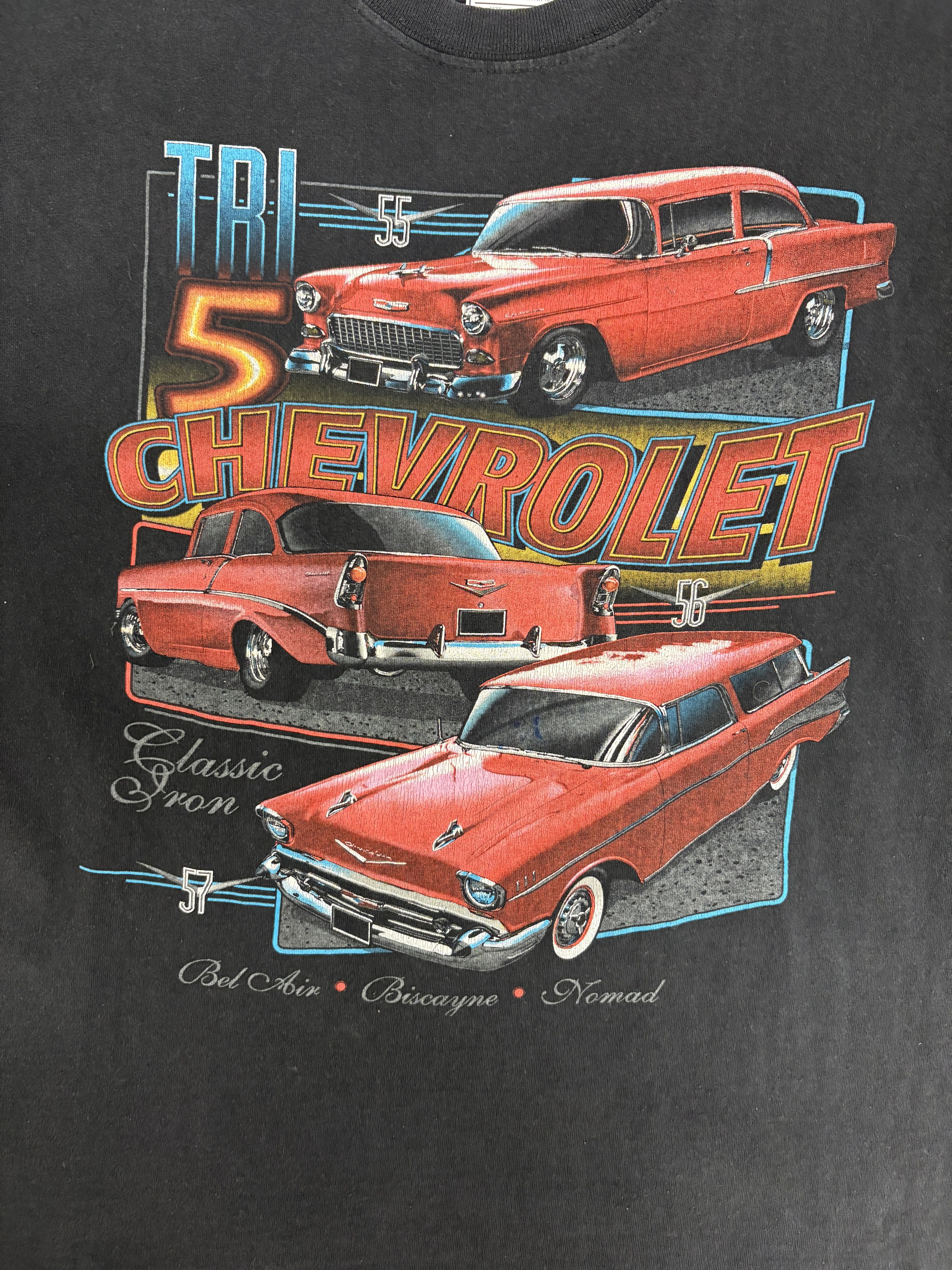 Vintage Chevrolet Tri-Five Vintage Black T-Shirt Tee Size US XXL / EU 58 / 5 - 2 Thumbnail