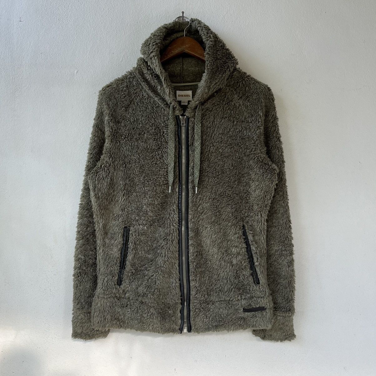 Diesel Diesel Made in Italy Fuzzy Boa Hoodie Olive Green Y2K Size US S / EU 44-46 / 1 - 1 Thumbnail