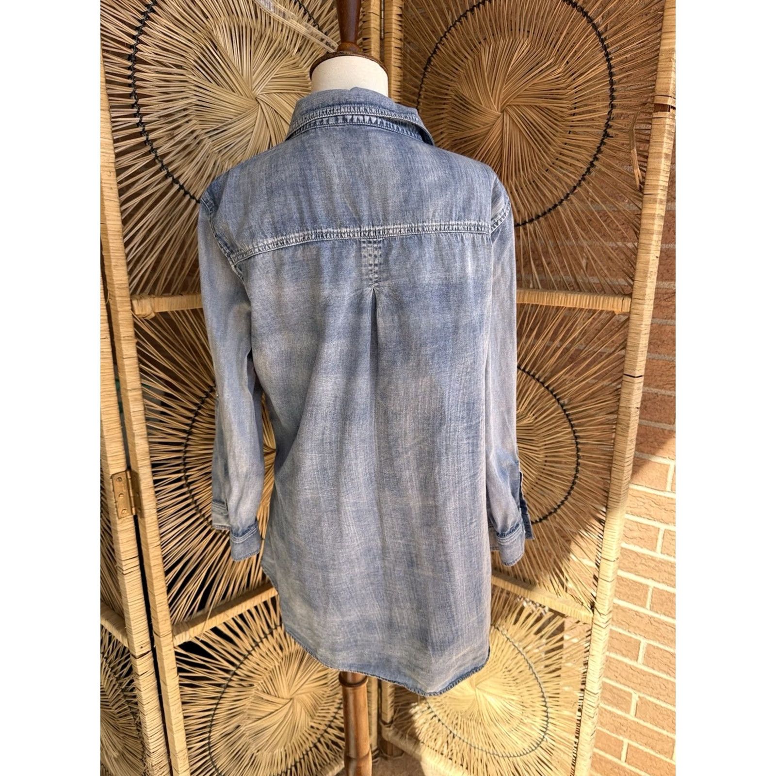 Vintage Reba Chambray Shirt Button-Up Women L Blue Casual Travel 90s? Size L / US 10 / IT 46 - 5 Thumbnail