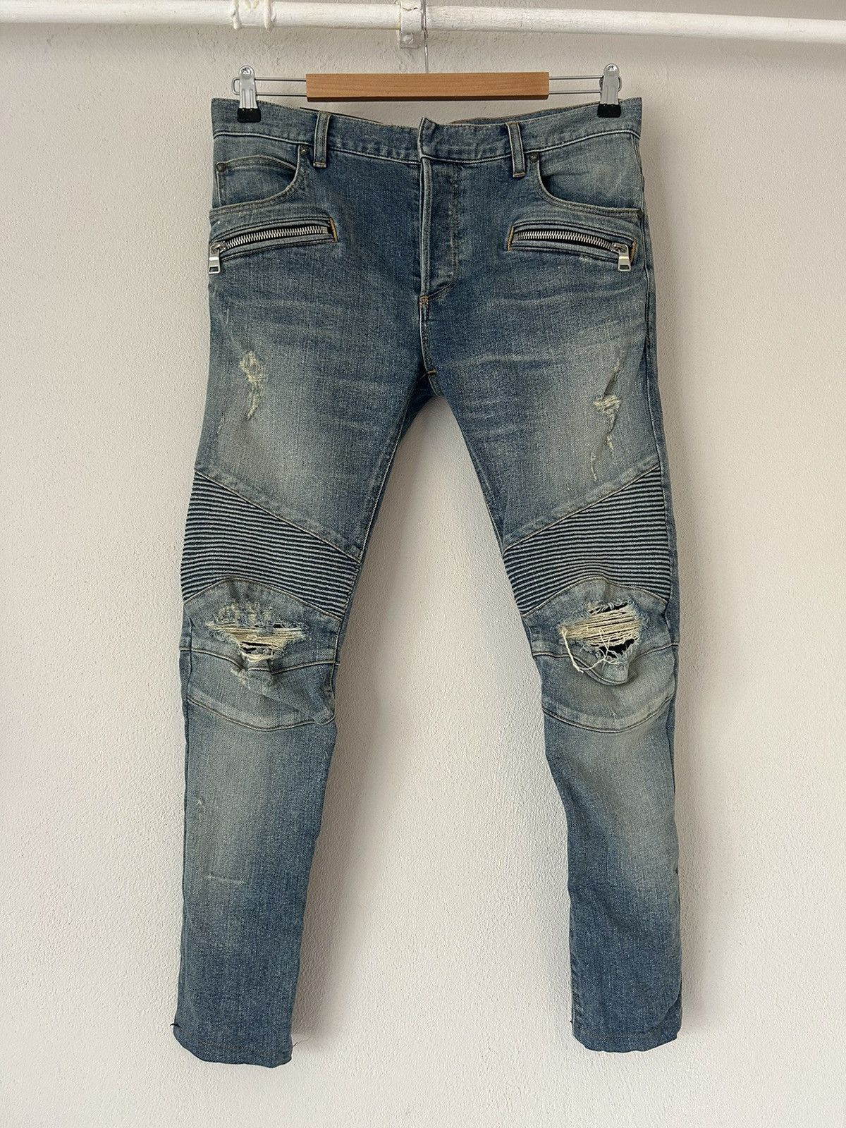 Balmain Slim Biker Jeans Size US 31 - 1 Thumbnail