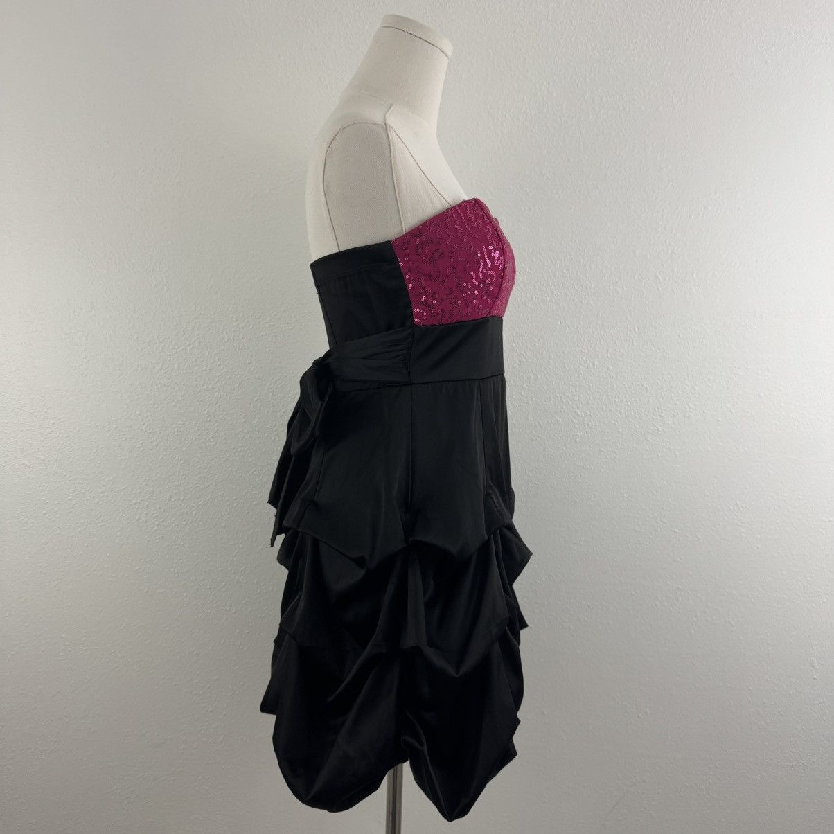 Vintage RUBY ROX Vintage Y2K Hot Pink Black Strapless Mini Dress Size M / US 6-8 / IT 42-44 - 4 Thumbnail