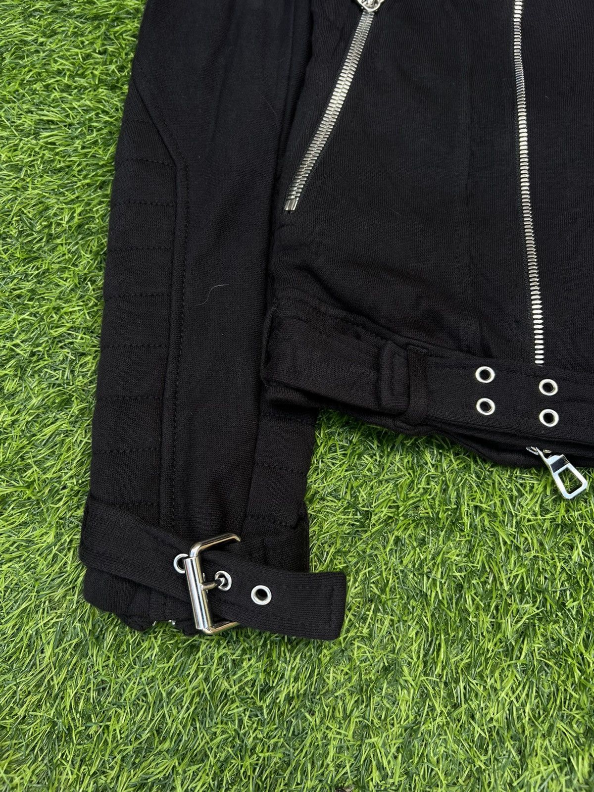 Balmain × H&M Balmain x H&M AW2015 Black Cotton Biker Moto Jacket - XS Size US XS / EU 42 / 0 - 6 Thumbnail
