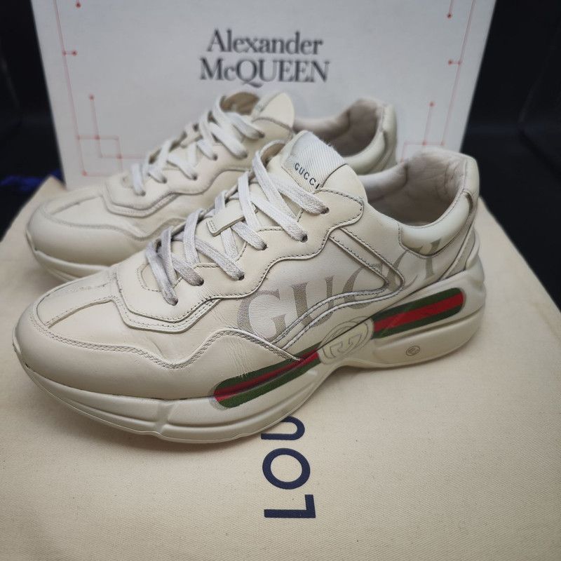 Gucci Gucci Rhyton Logo Low Top Dad Sneakers 0079 Size US 8 / EU 41 - 1 Thumbnail