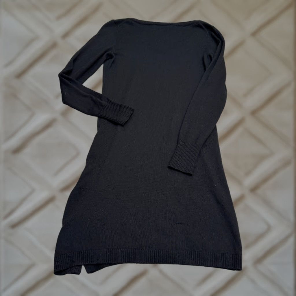 Banana Republic Banana Republic Sweater Dress Women Small Black Merino Wool Ruched Zipper Knit Midi Dress - Classic, Designer, knit, sweater dress Size S / US 4 / IT 40 - 1 Thumbnail