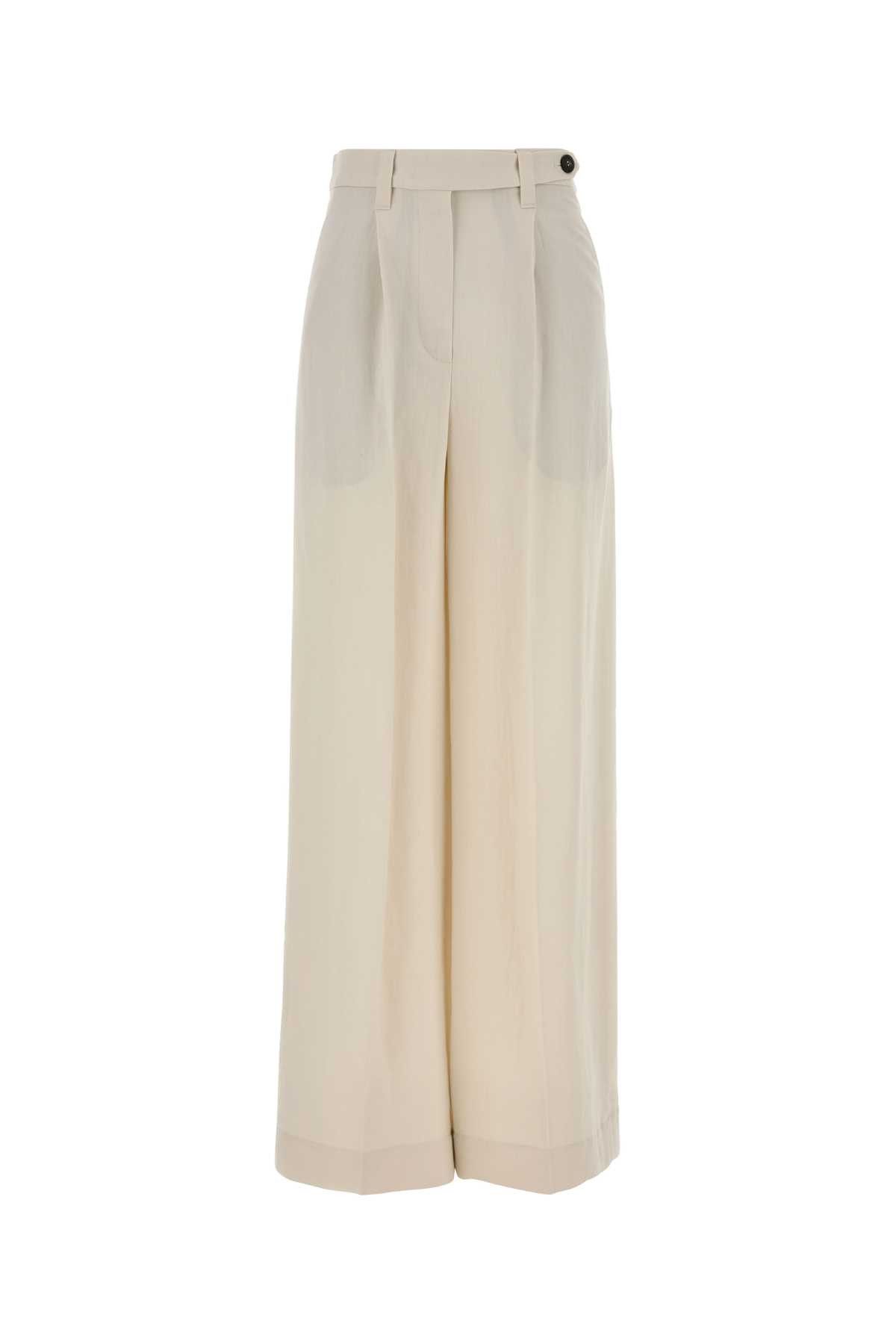 Brunello Cucinelli Ivory Viscose Blend Wide-Leg Pant Size 28" / US 6 / IT 42 - 1 Thumbnail