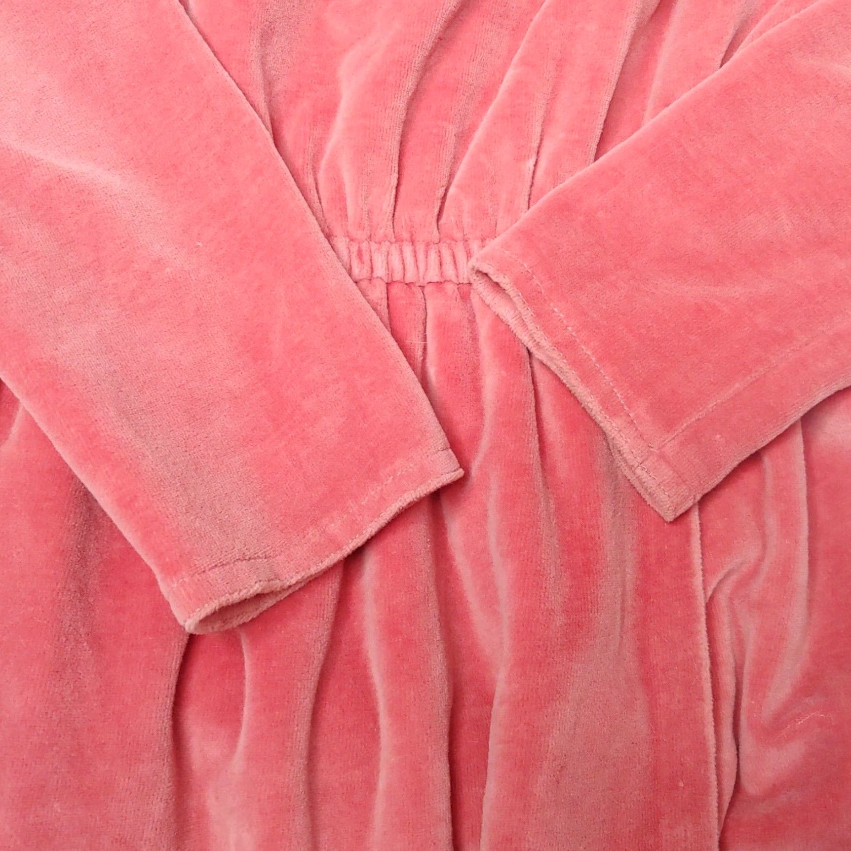 Velour VINTAGE Womens Faux Wrap Dress Velour Long Sleeve Mauve Pink Secretary Retro Dress Knee Length M Women's Size M / US 6-8 / IT 42-44 - 5 Thumbnail
