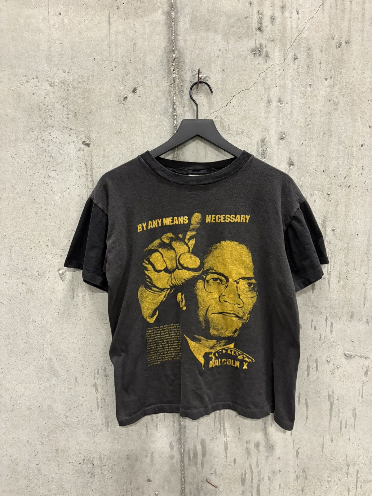 Vintage Vintage Malcolm X By Any Means Shirt Faded Thrashed Grunge Size US M / EU 48-50 / 2 - 1 Thumbnail