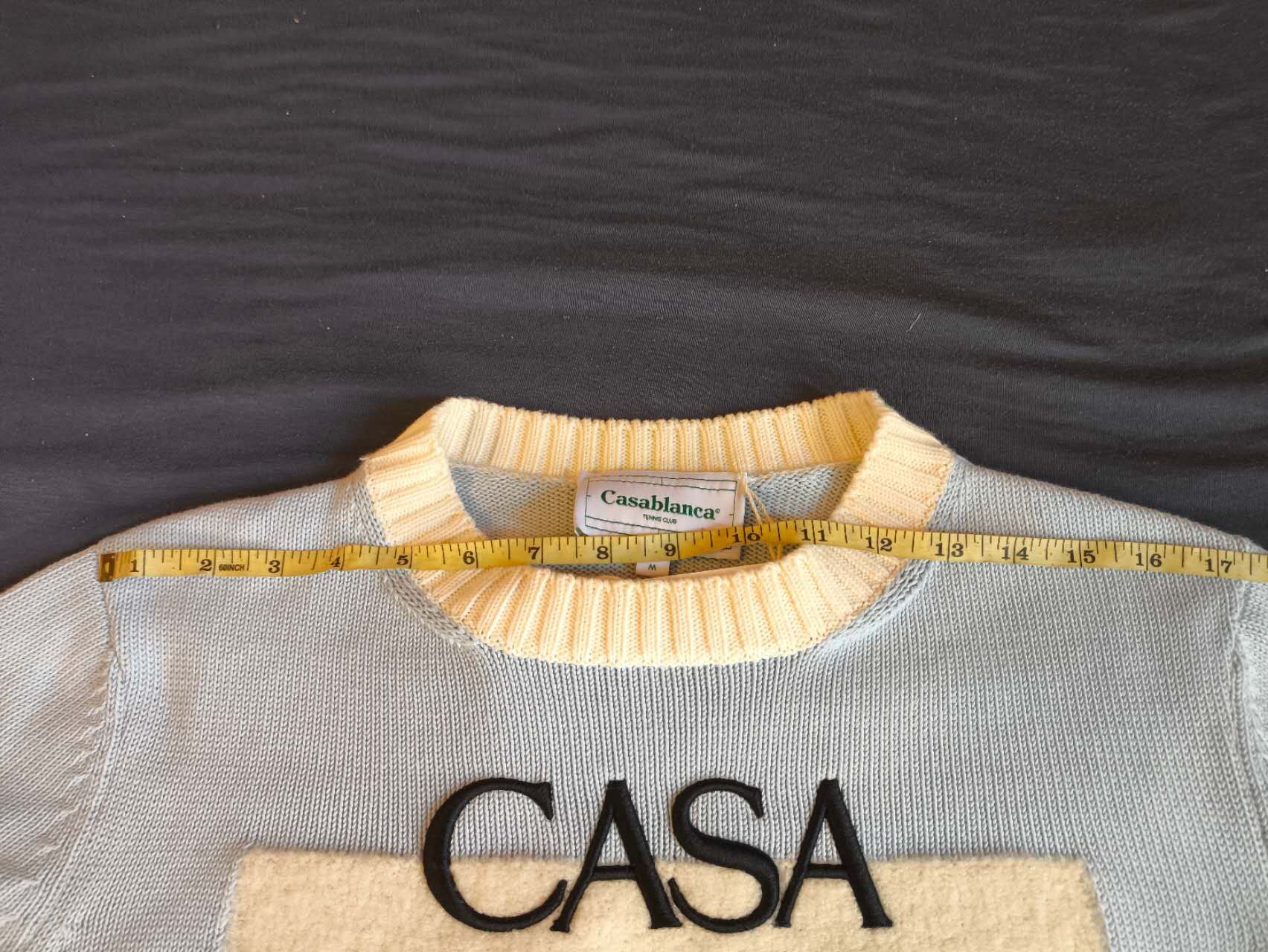 Casablanca Blue & Off-White Knit Logo Sweater Size US M / EU 48-50 / 2 - 9 Thumbnail