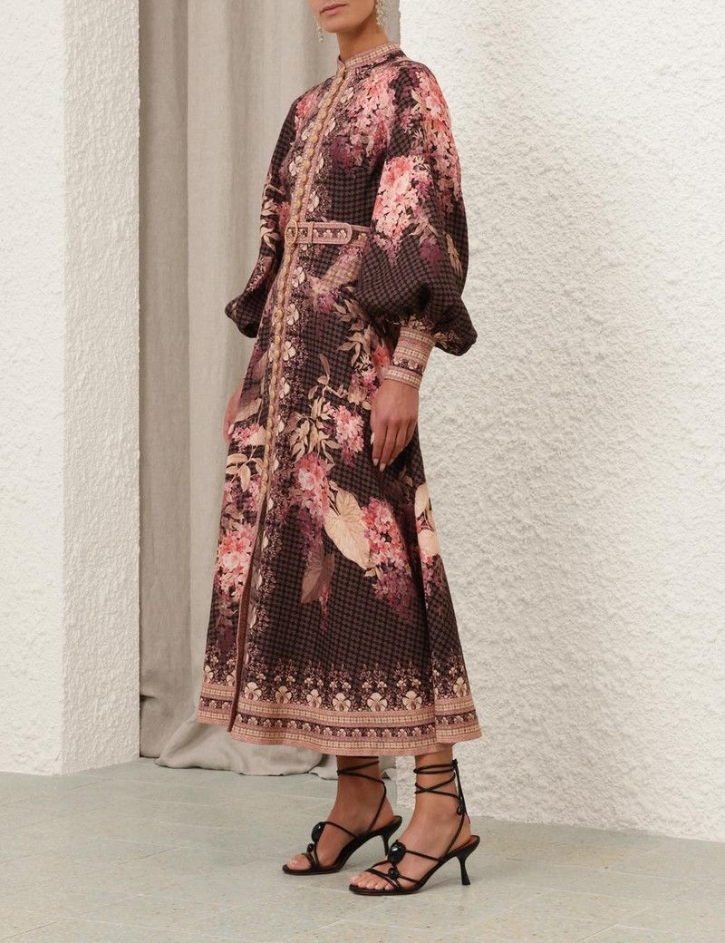 Zimmermann oc11z0226Illuminate Buttoned Midi Dress In Multicolor Size M / US 6-8 / IT 42-44 - 3 Thumbnail