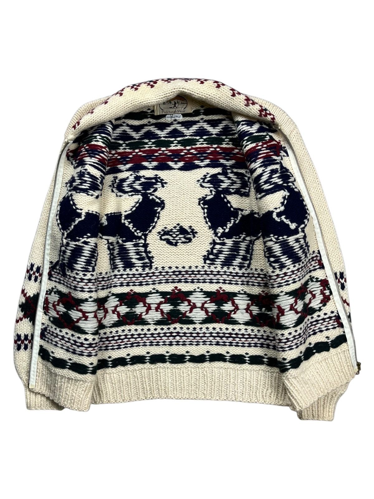Japanese Brand 1980s Fieldwork - Cowichan Cunky Knitted Sweater Size US M / EU 48-50 / 2 - 2 Thumbnail