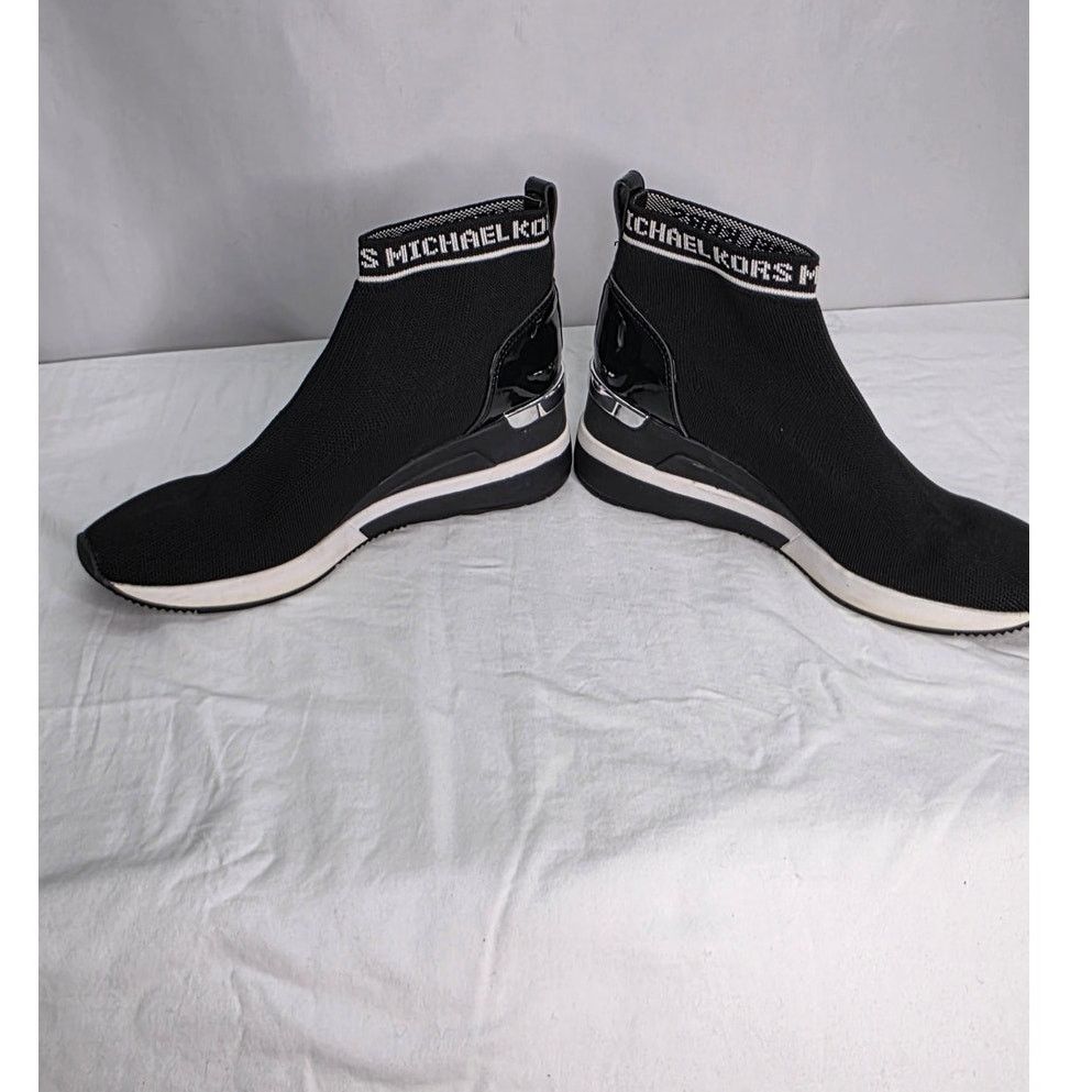 Michael Kors Michael Michael Kors Skyler Black Wedge Sneaker Bootie Size US 8.5 / IT 38.5 - 8 Thumbnail