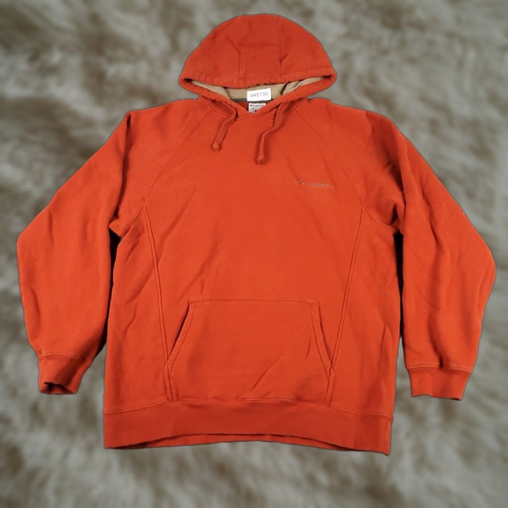 Vintage Columbia Hoodie Mens Medium Orange Pullover Sweatshirt Mock Neck Hooded Logo Pockets All Seasons Sports Outdoor Casual Turtle? Size US M / EU 48-50 / 2 - 1 Thumbnail