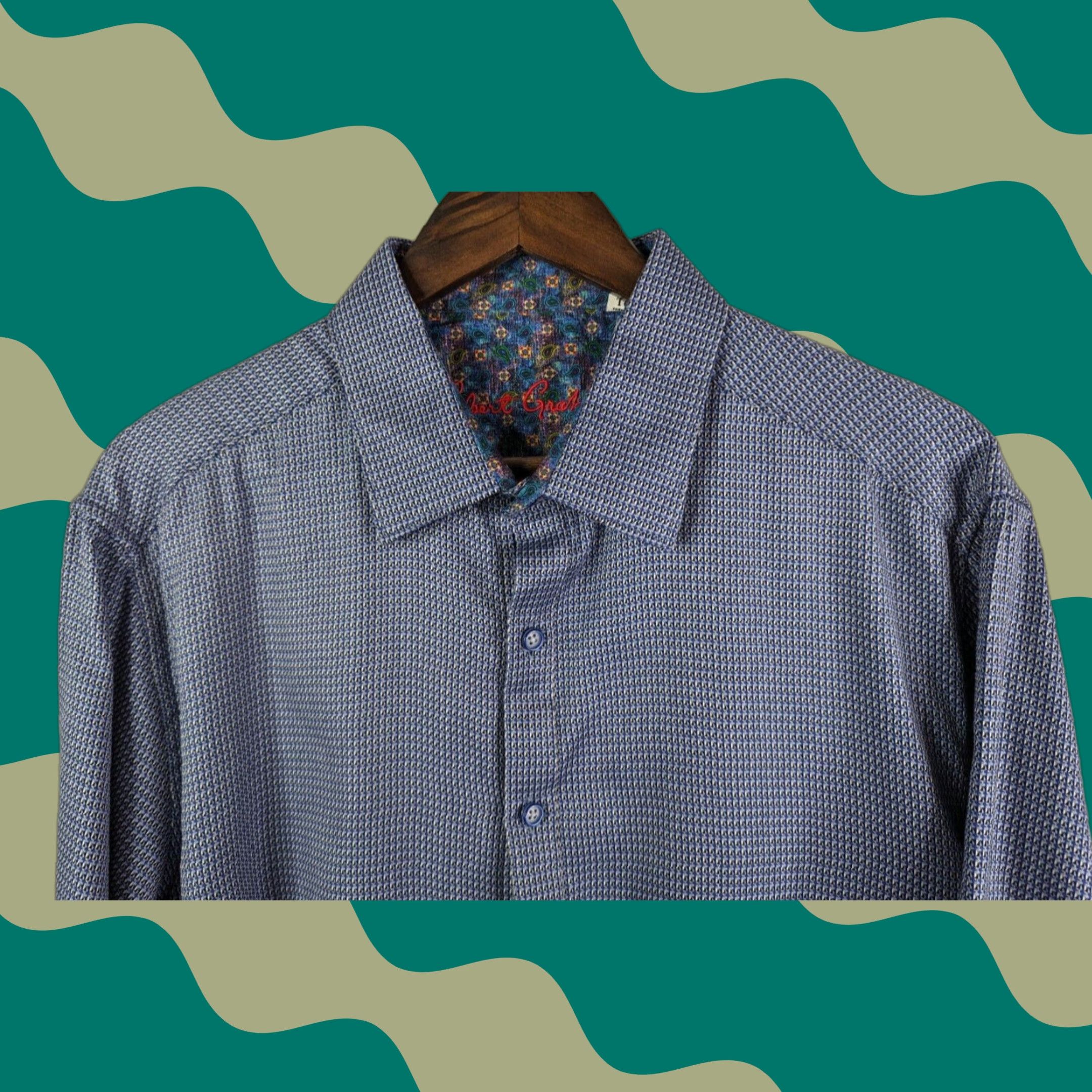 Robert Graham Robert Graham Shirt Button-Up Long Sleeve Paisley Purple Blue Men's XL Size US XL / EU 56 / 4 - 1 Thumbnail