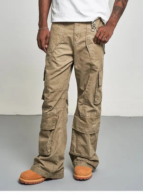 VIBE Beige Cargo Stacked Baggy Pants Size US 28 / EU 44 - 1 Thumbnail