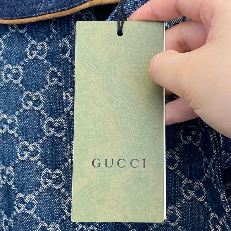 Gucci Gucci Dark blue old flower full print l denim jacket 2504-N Size XS / US 0-2 / IT 36-38 - 6 Thumbnail