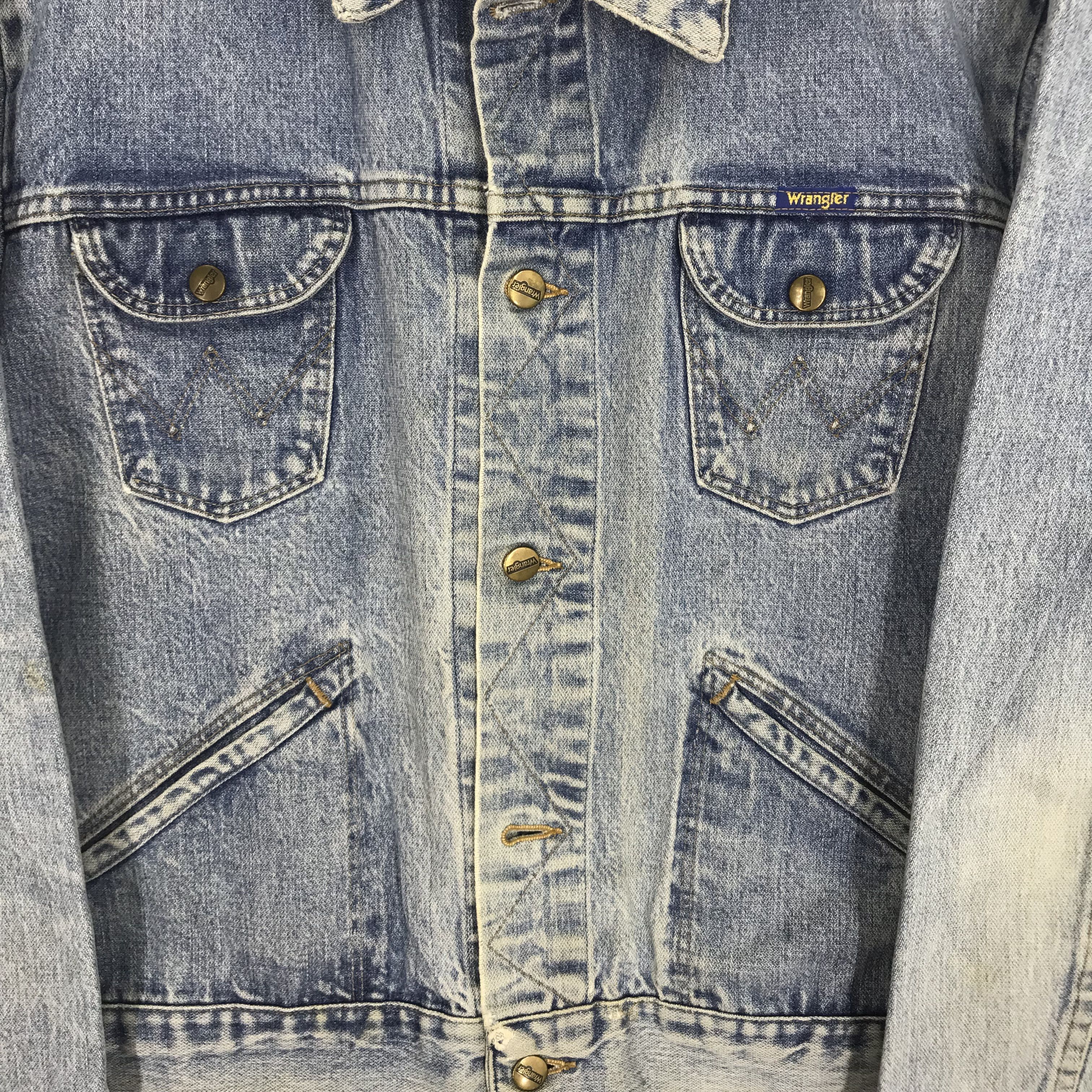 Vintage × Wrangler Vintage 90s Wrangler Stone Wash Denim Jeans Trucker Jacket Size US M / EU 48-50 / 2 - 5 Thumbnail