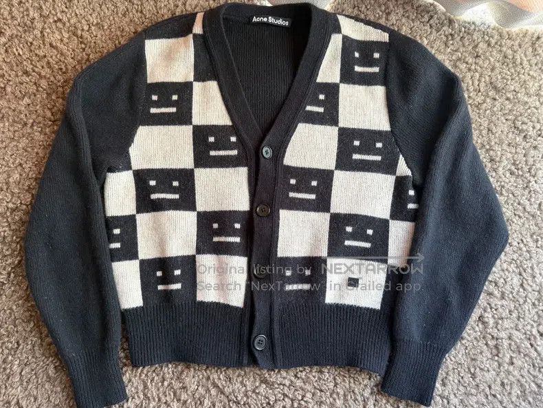 Acne Studios Acne Studios Checkerboard Button-Down Long Sleeve Wool Kni Size US XS / EU 42 / 0 - 1 Thumbnail