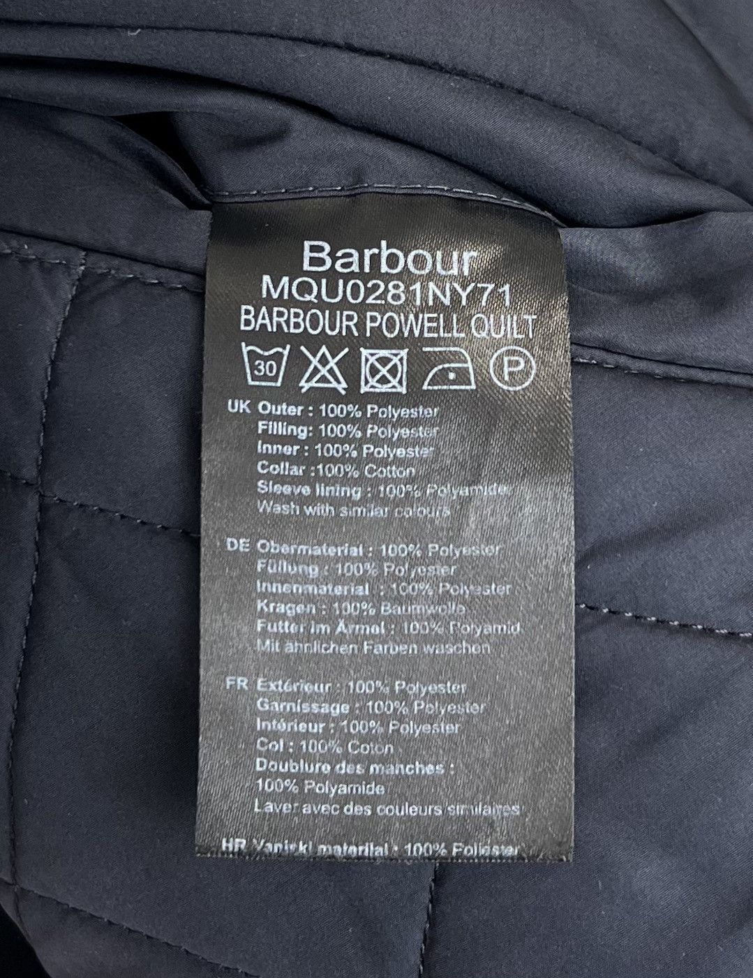 Barbour BARBOUR Jacket Quilted POWELL Pockets Logo Blue Men’s Size US XL / EU 56 / 4 - 9 Thumbnail
