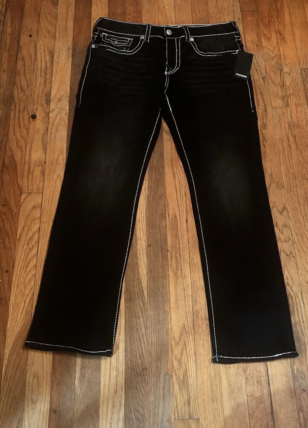 True Religion Ricky Relaxed Black Washed Jeans Men's 34