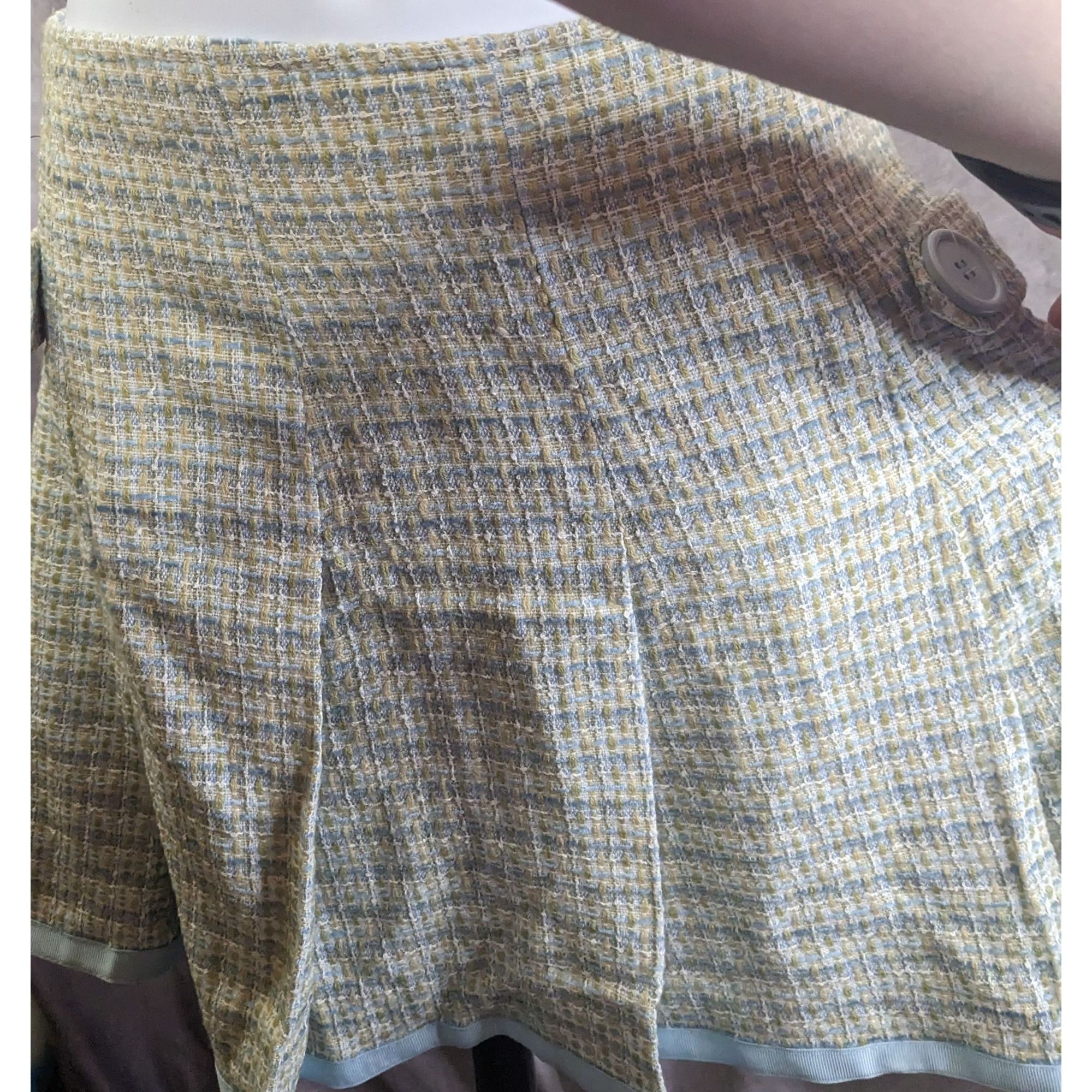Lord & Taylor Preppy Identity By Lord & Taylor Womens Tweed Skirt Yellow & Size 34" / US 12 / IT 48 - 6 Thumbnail
