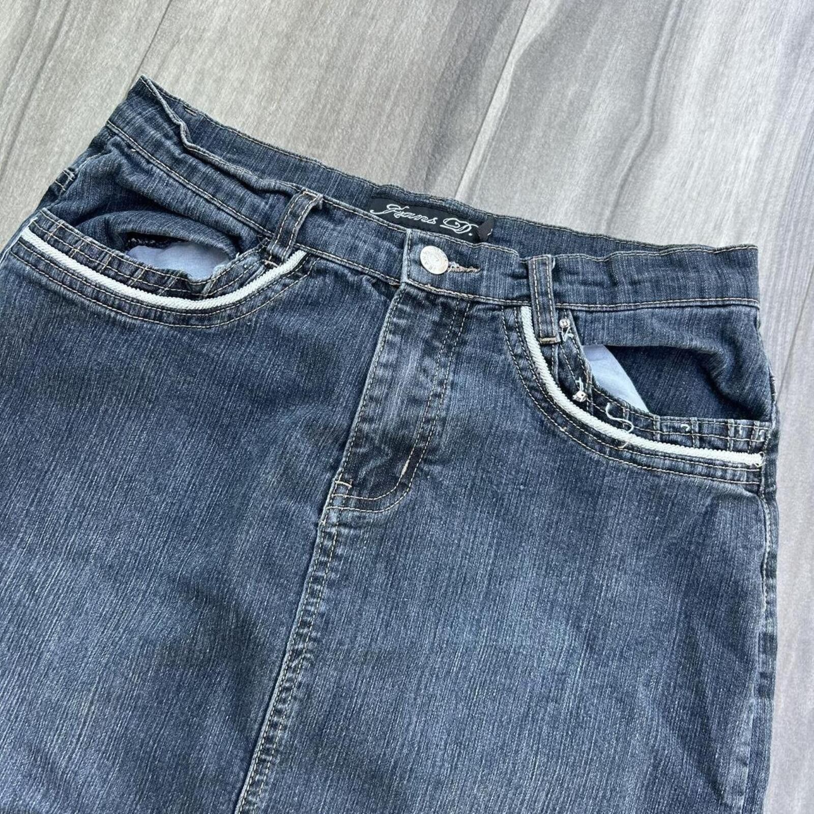Other Vintage y2k Grey Black Faded Womens Mid Length Skirt size 7 Size 30" / US 8 / IT 44 - 4 Thumbnail