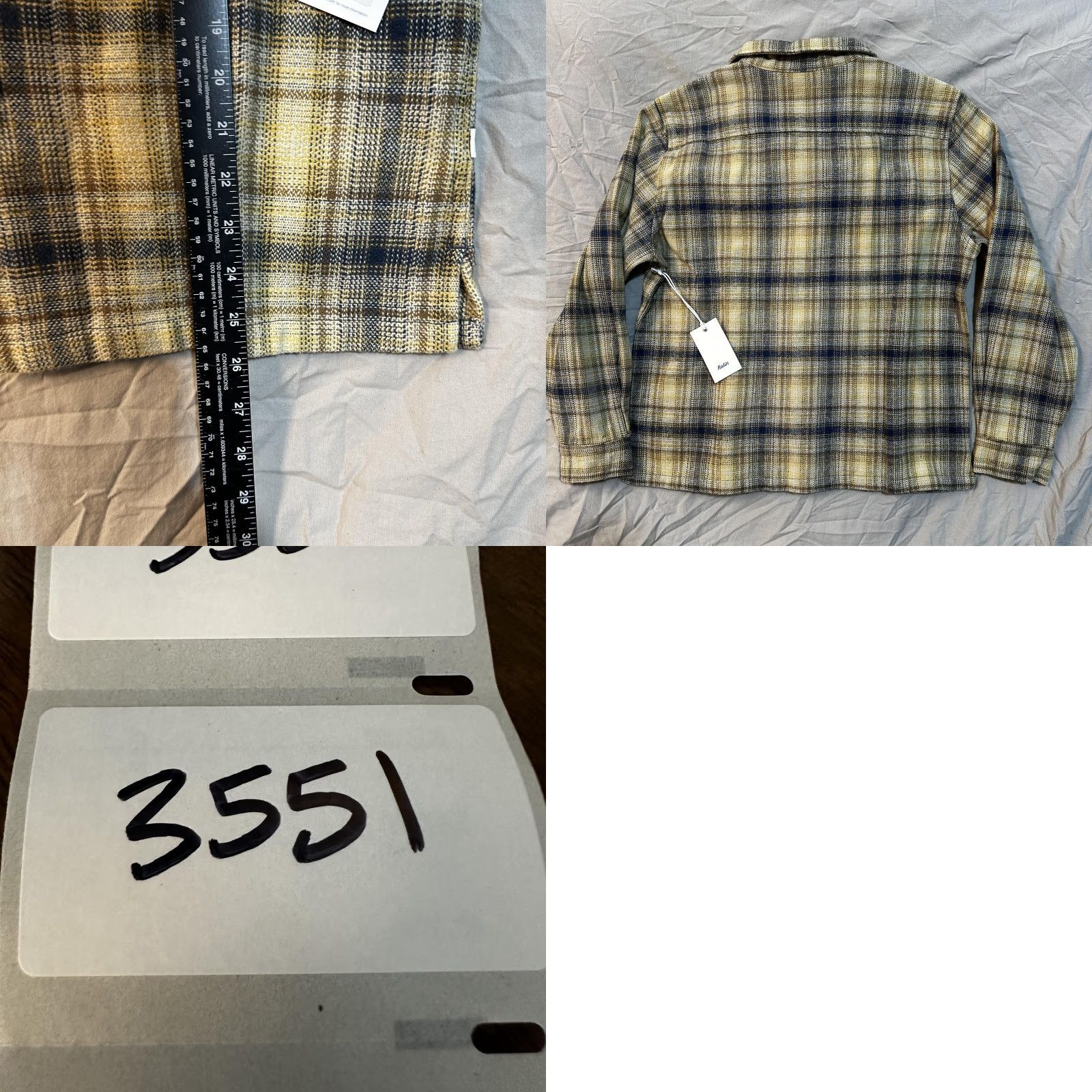 Katin Katin Shiloh Flannel Shirt Mens Medium Brown Blue Plaid Button Up Shacket Size US M / EU 48-50 / 2 - 8 Thumbnail